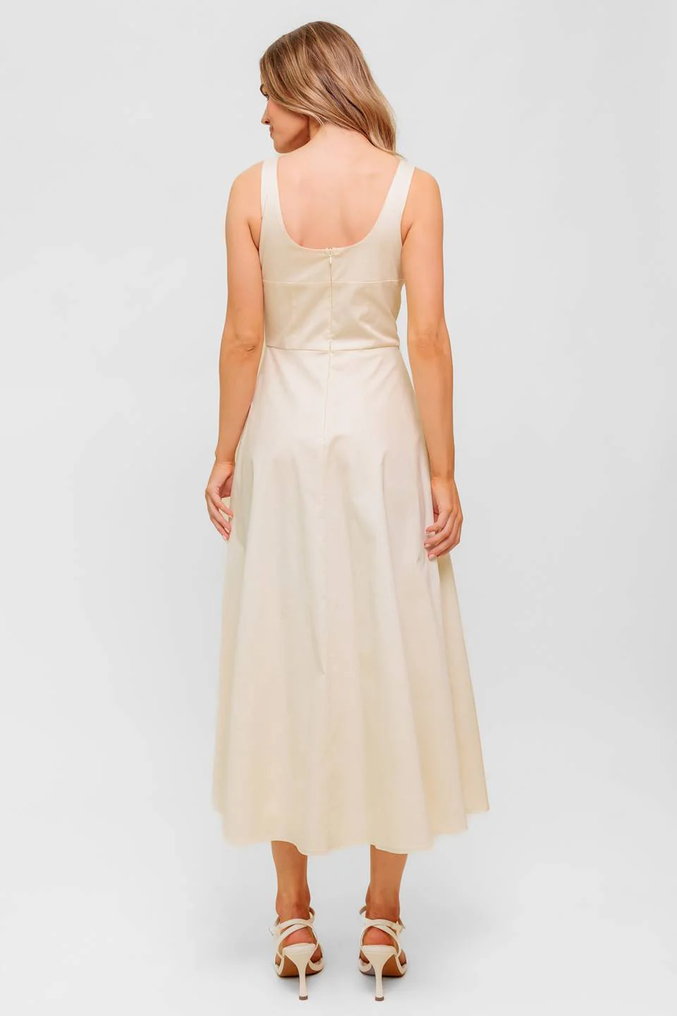 CHANTILLY CHARM SHIRRED MIDI DRESS - Image 2