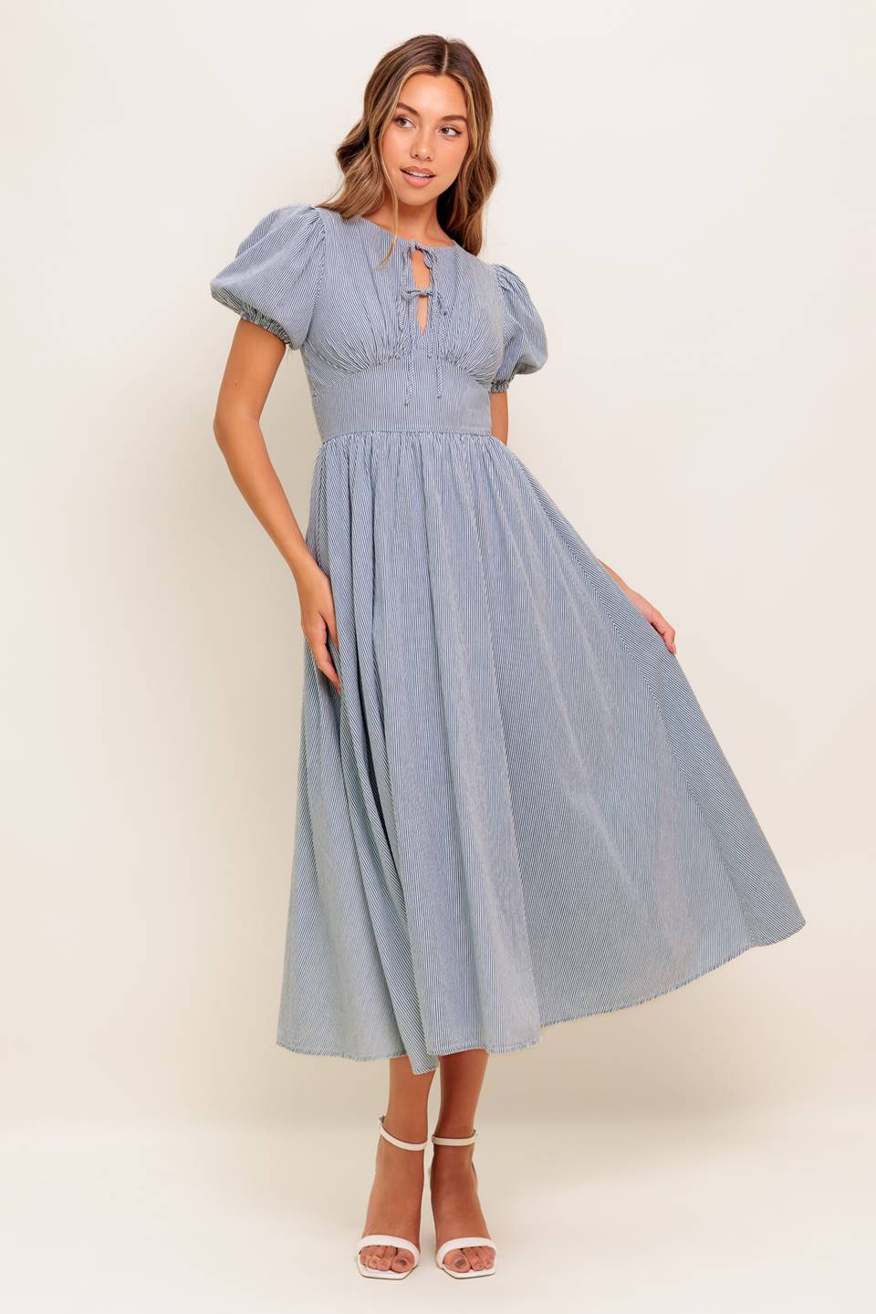 CHERIE MIDI DRESS - BLUE - FINAL SALE - Image 5