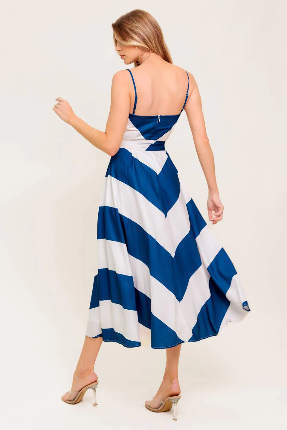 COASTAL CHARM MIDI DRESS - NAVY & WHITE - Image 2