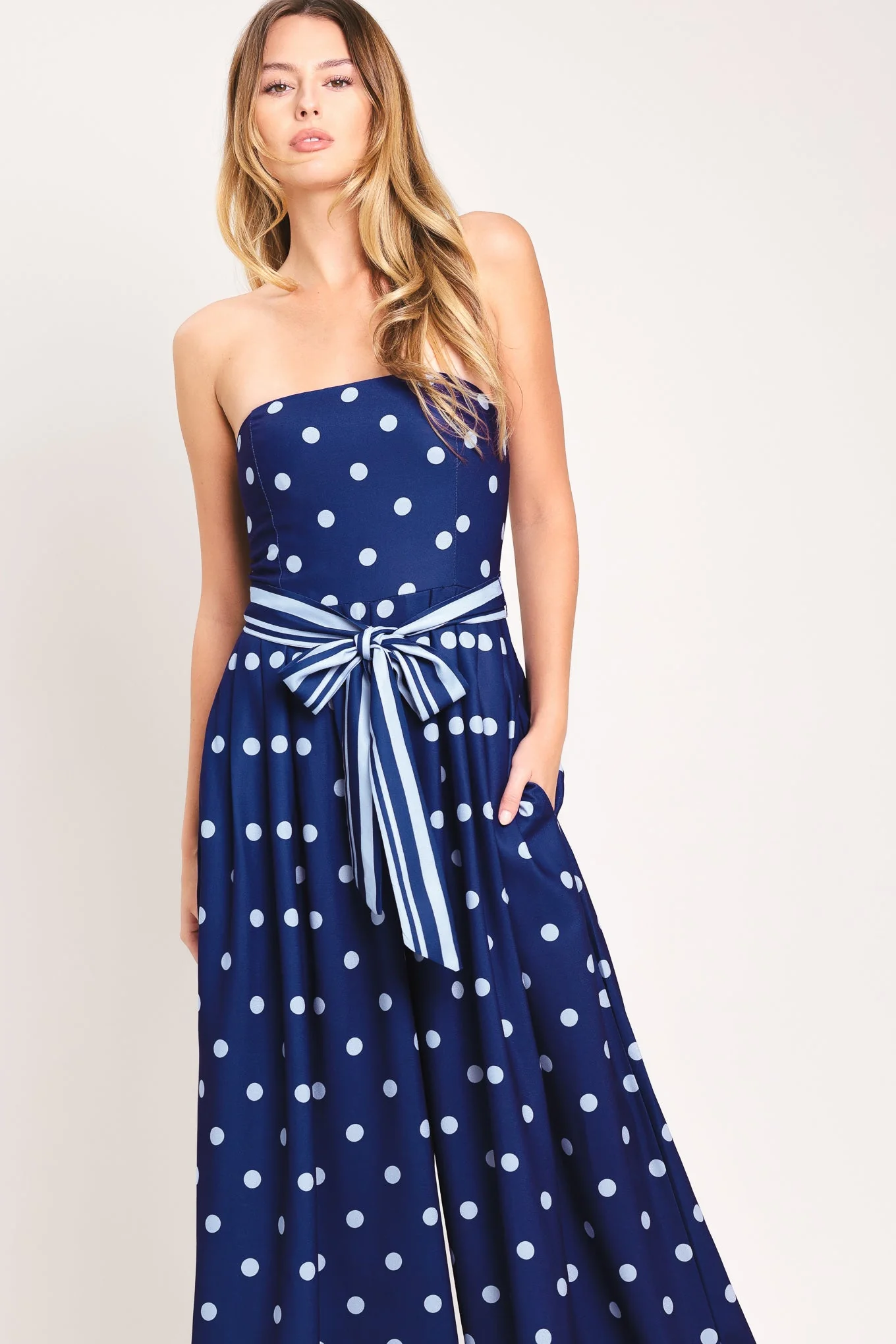 COASTAL SWAY POLKA DOT NAVY JUMPSUIT - Image 6