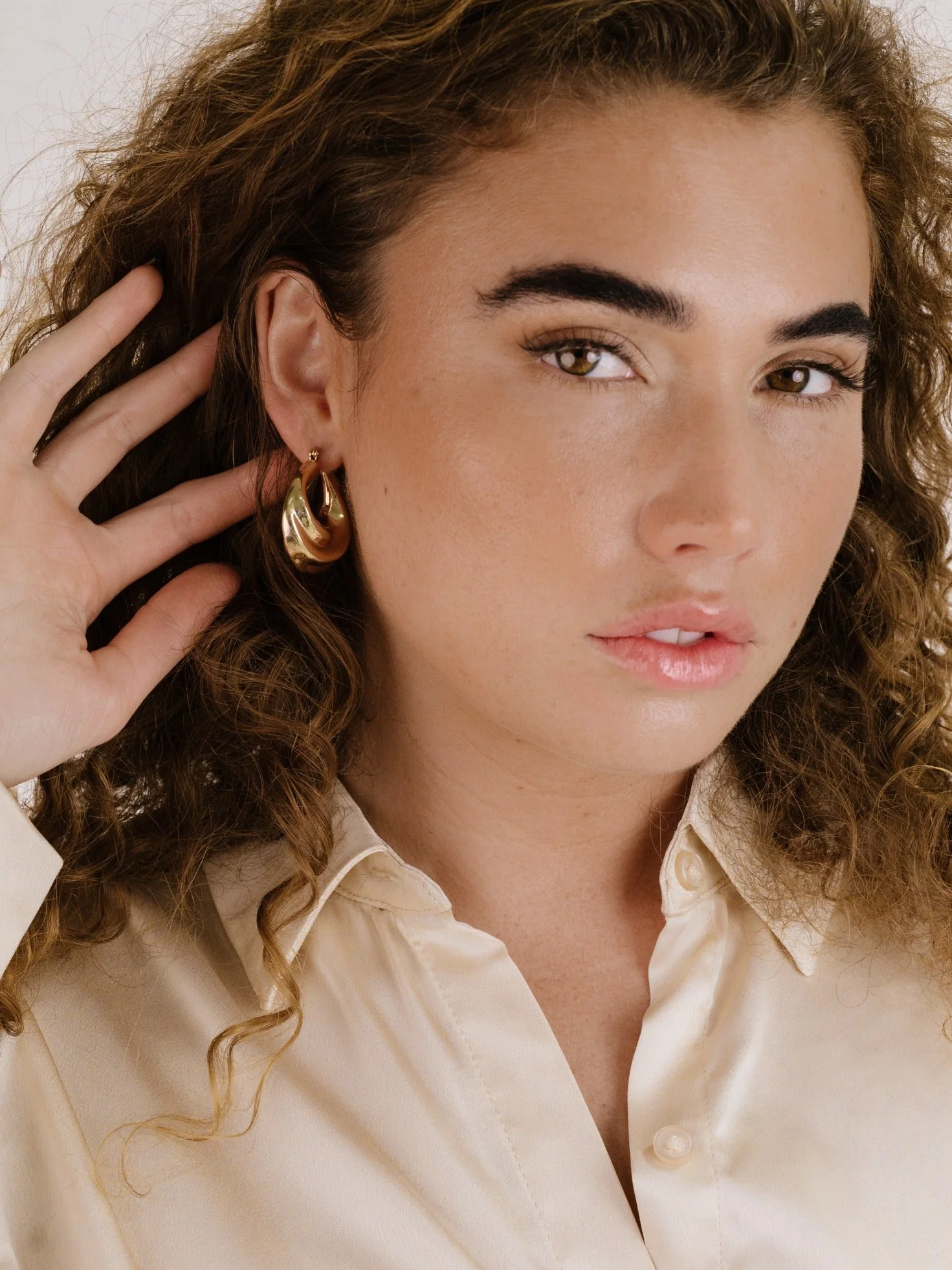 Crescent Swirl Hoop Earrings - Image 2