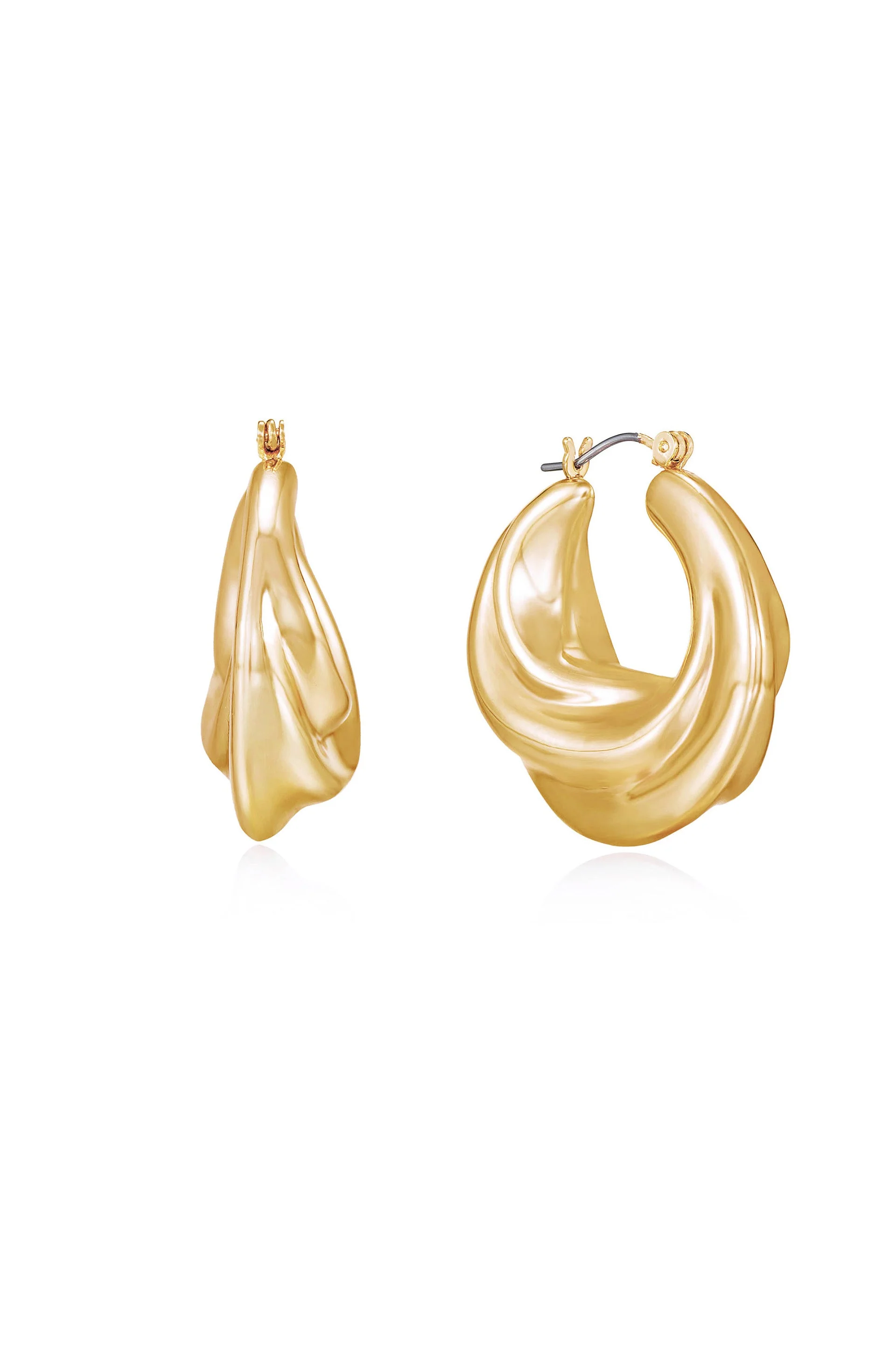 Crescent Swirl Hoop Earrings - Image 3