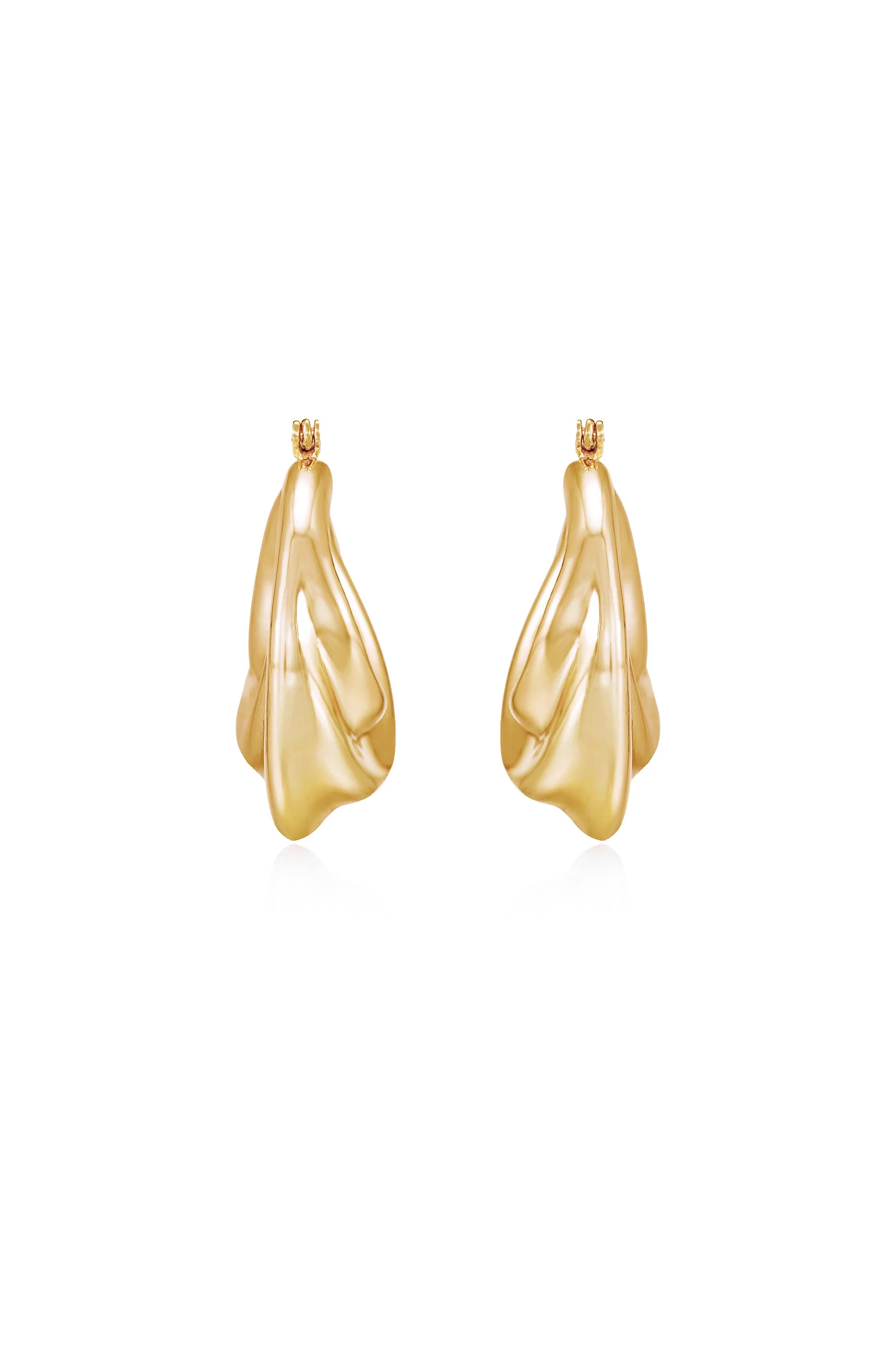 Crescent Swirl Hoop Earrings - Image 5