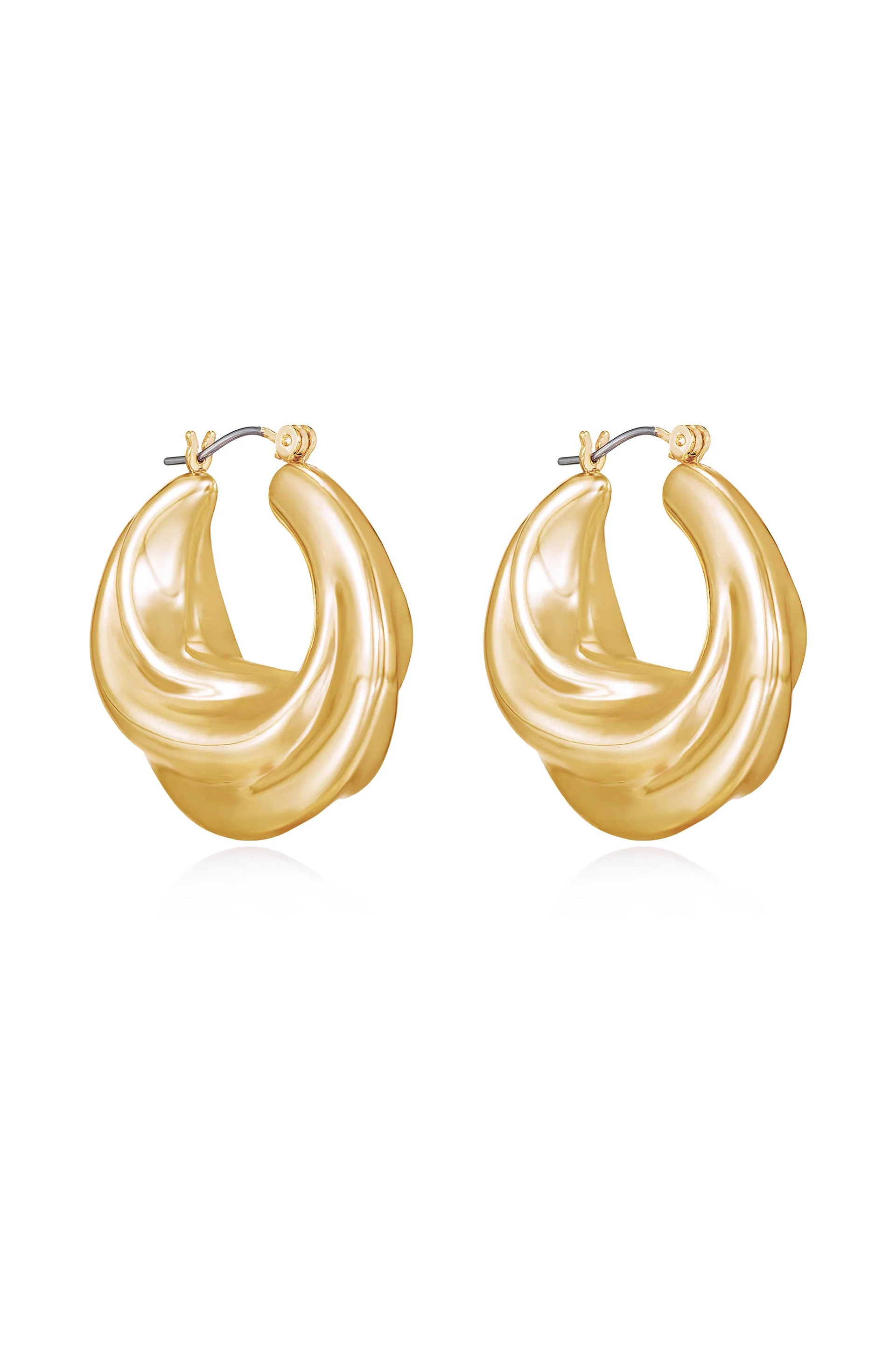 Crescent Swirl Hoop Earrings - Image 6