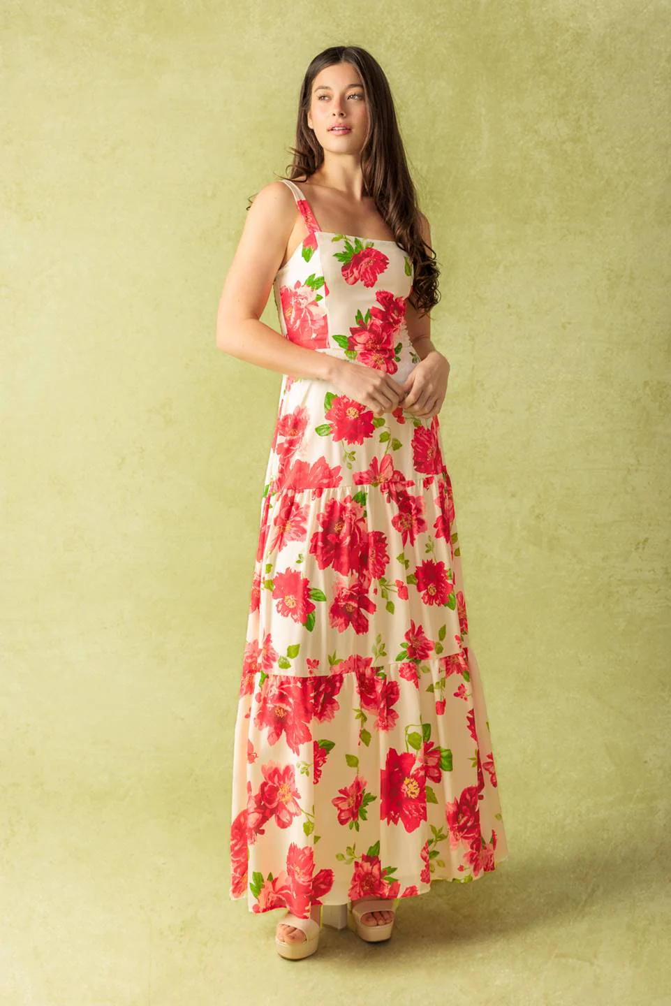 CRIMSON BLOOMS - RED FLORAL MAXI DRESS - Image 8