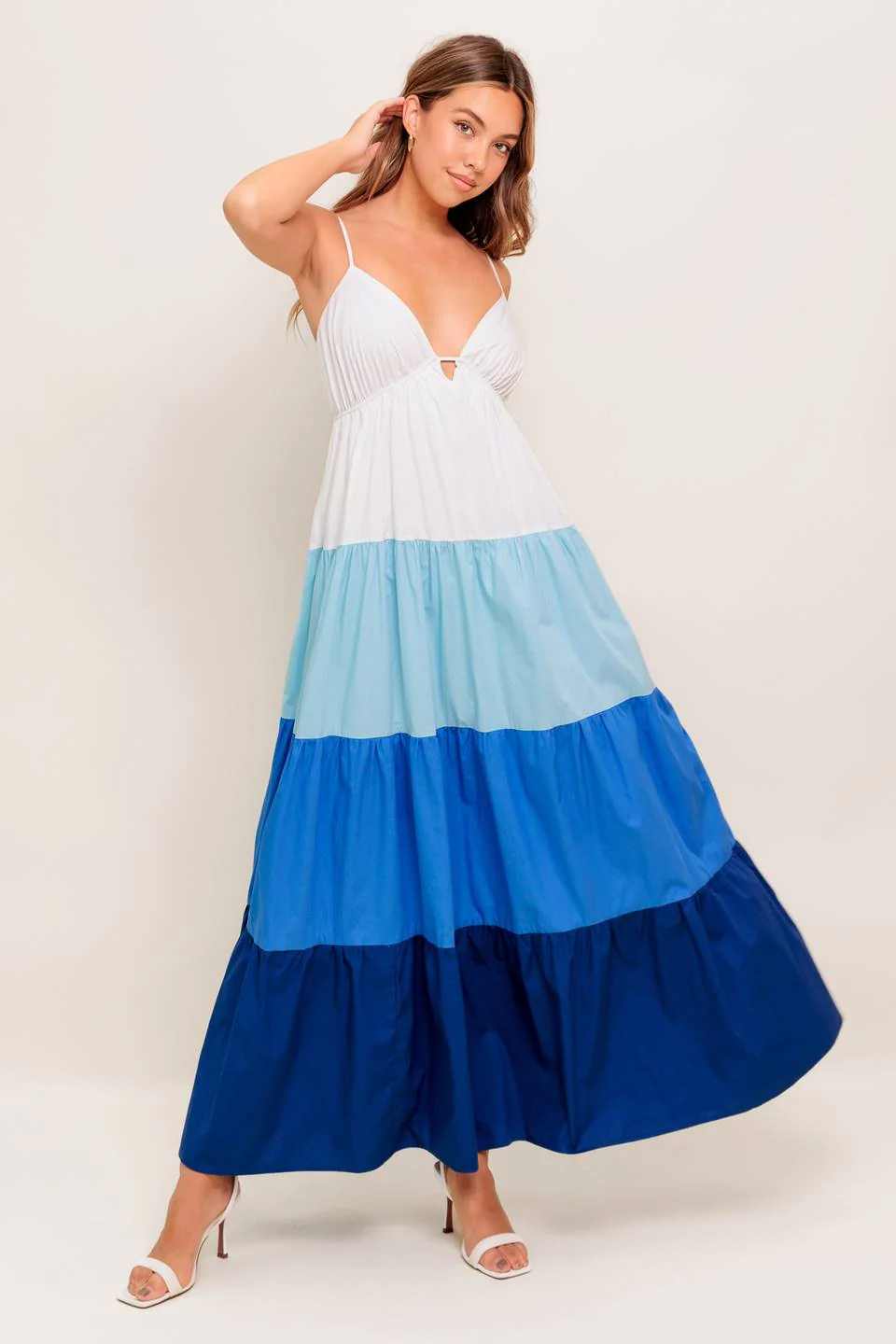 CRUISE MODE MIDI DRESS - BLUE COLOR BLOCK - Image 4