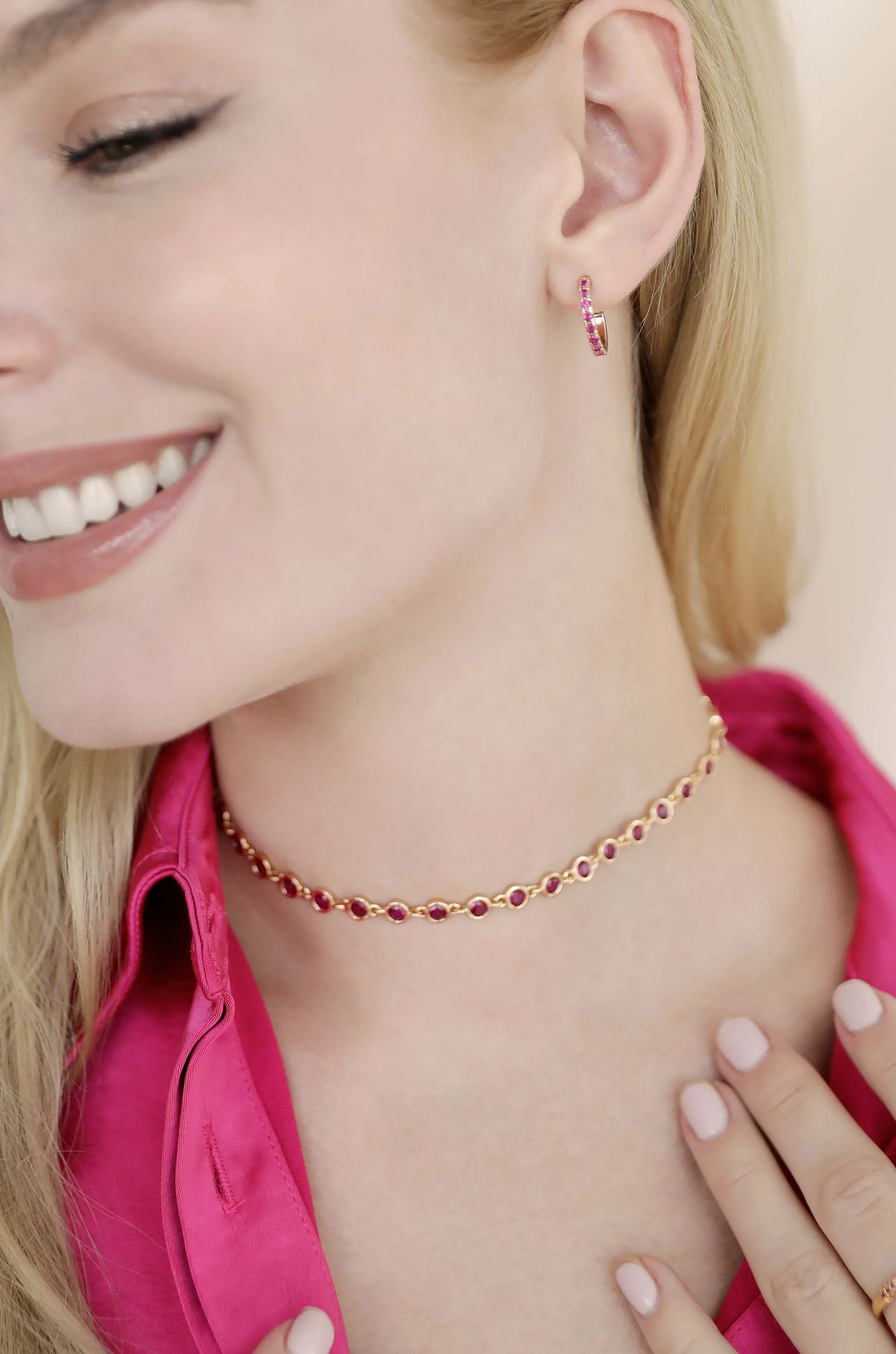 Crystal Disc and Link Necklace - Image 28