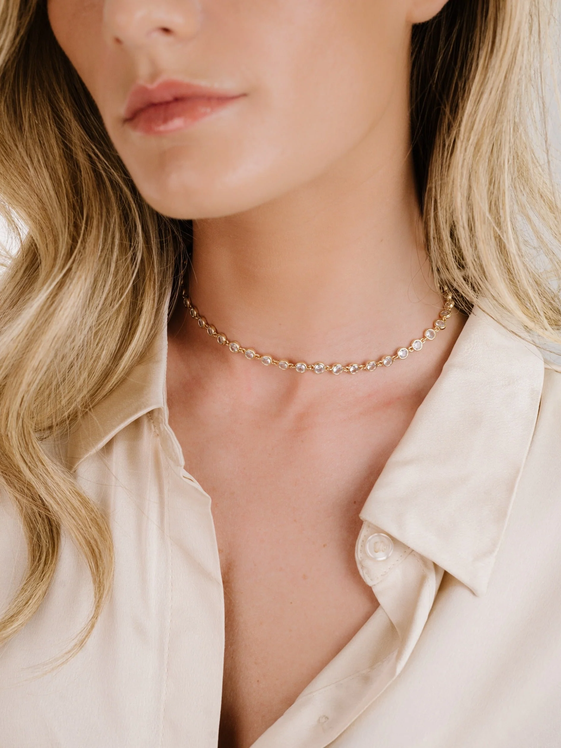 Crystal Disc and Link Necklace - Image 5