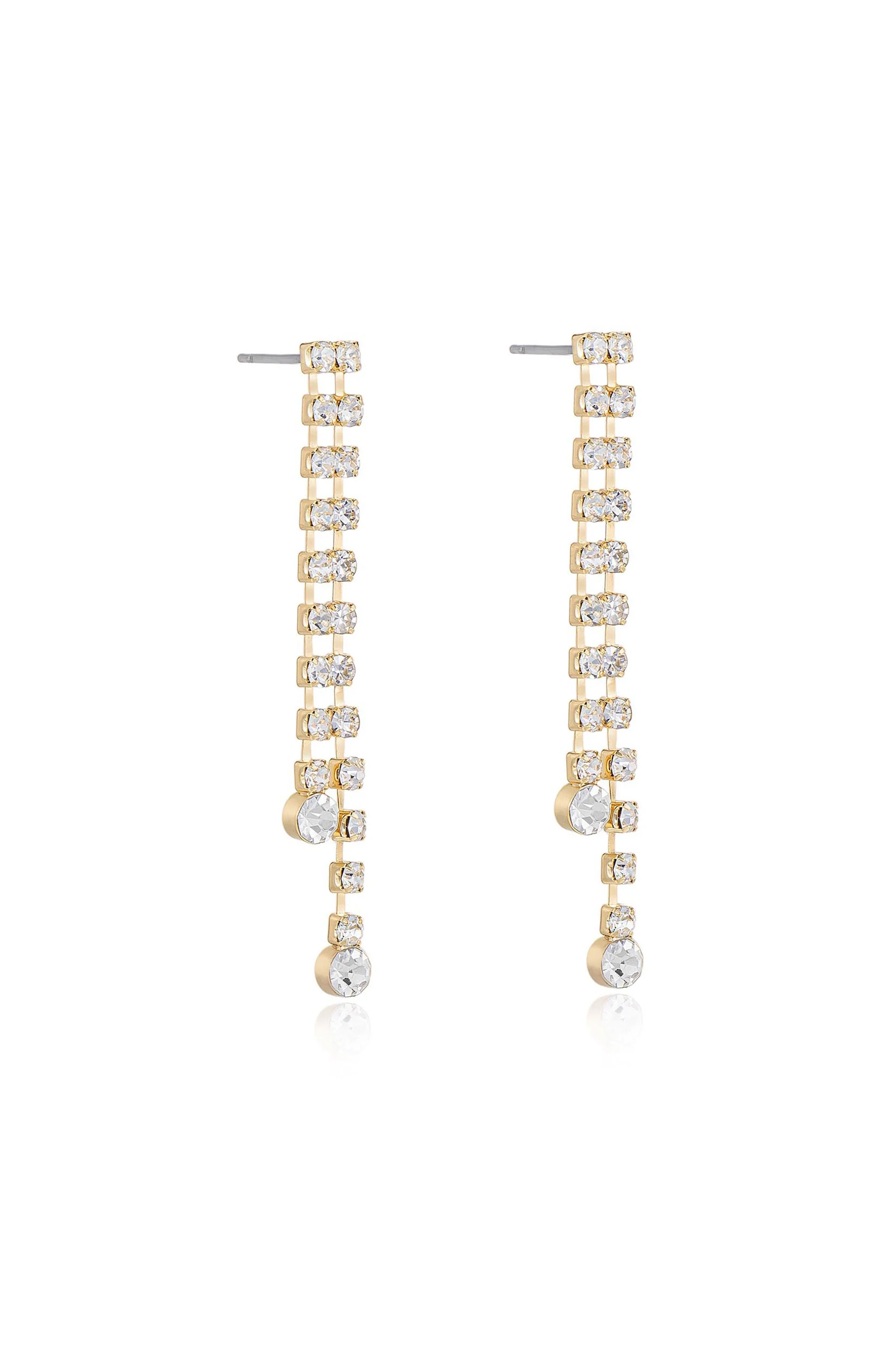 Crystal Sun Shower Dangle Earrings - Image 3