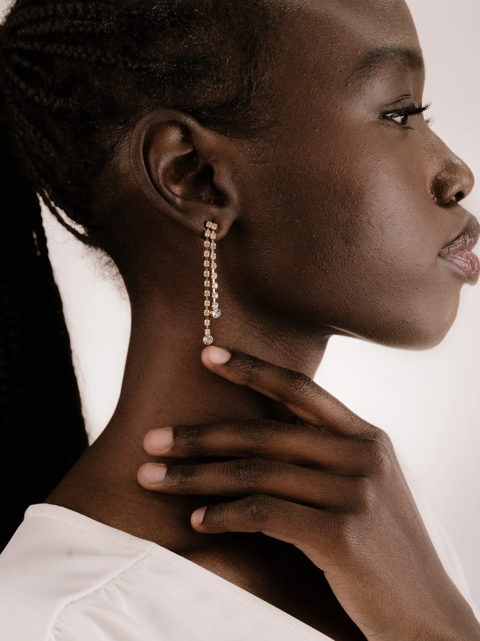 Crystal Sun Shower Dangle Earrings - Image 4
