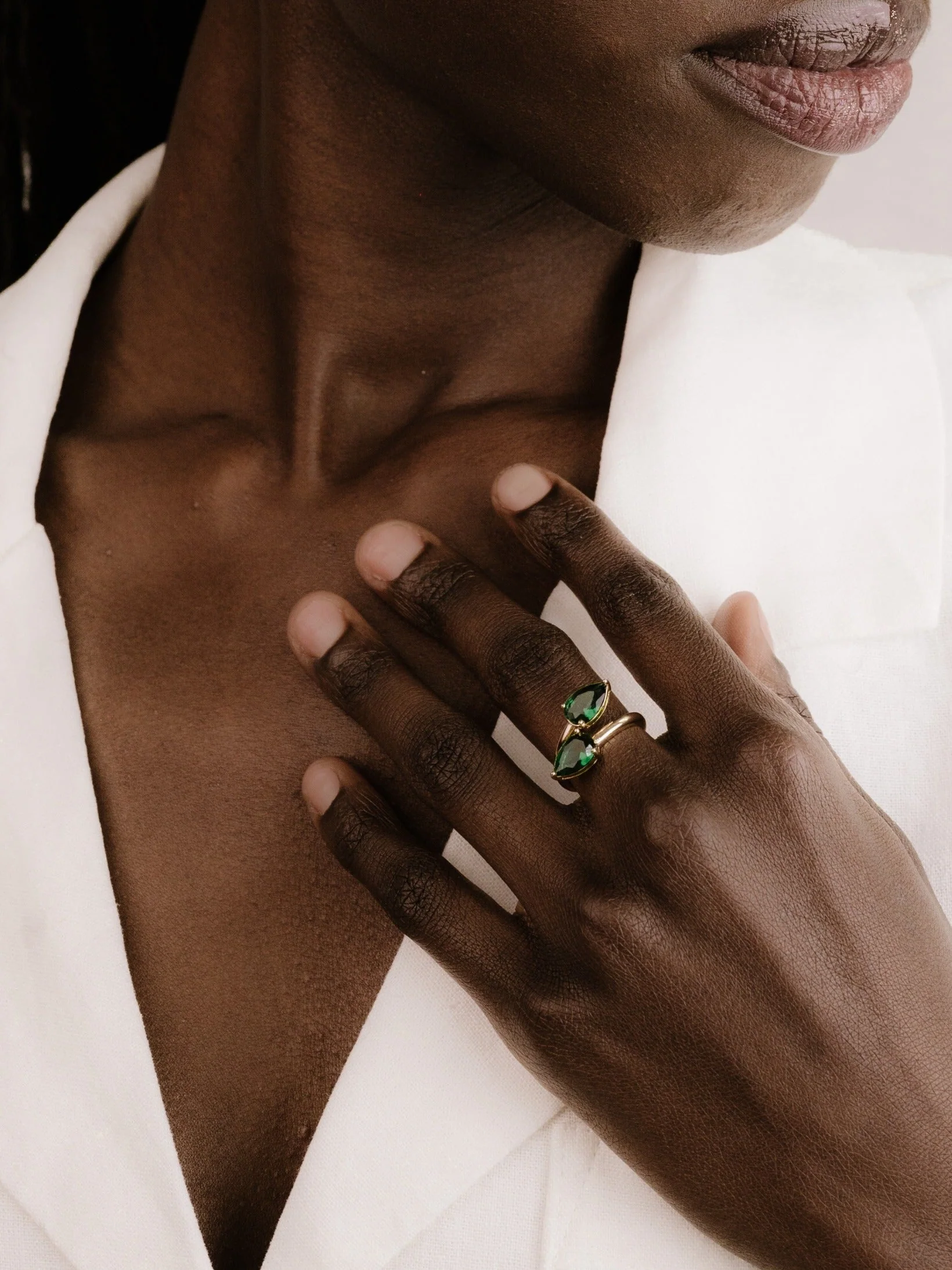 Crystal Teardrop Wrap Ring - Image 4