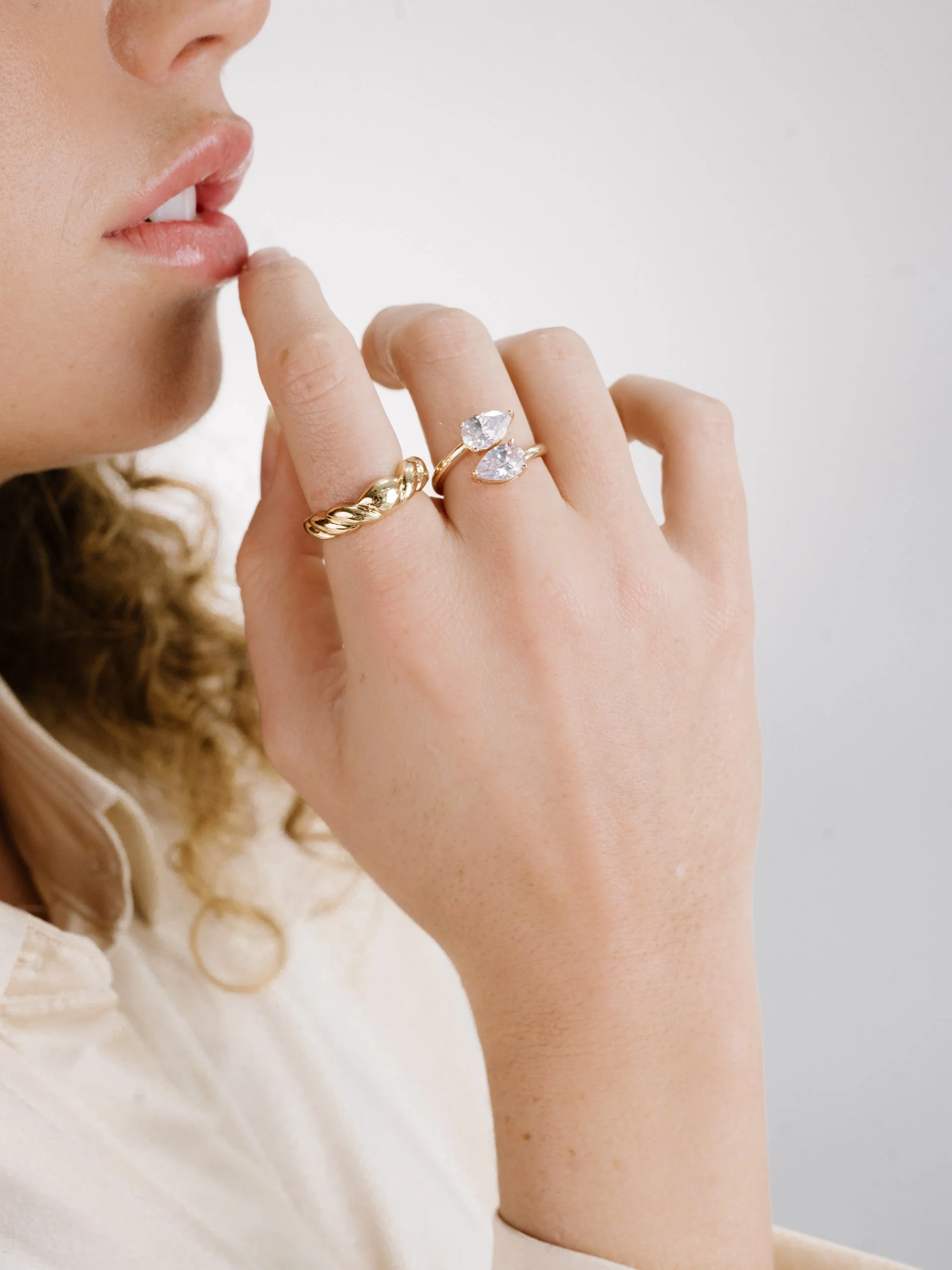 Crystal Teardrop Wrap Ring - Image 6