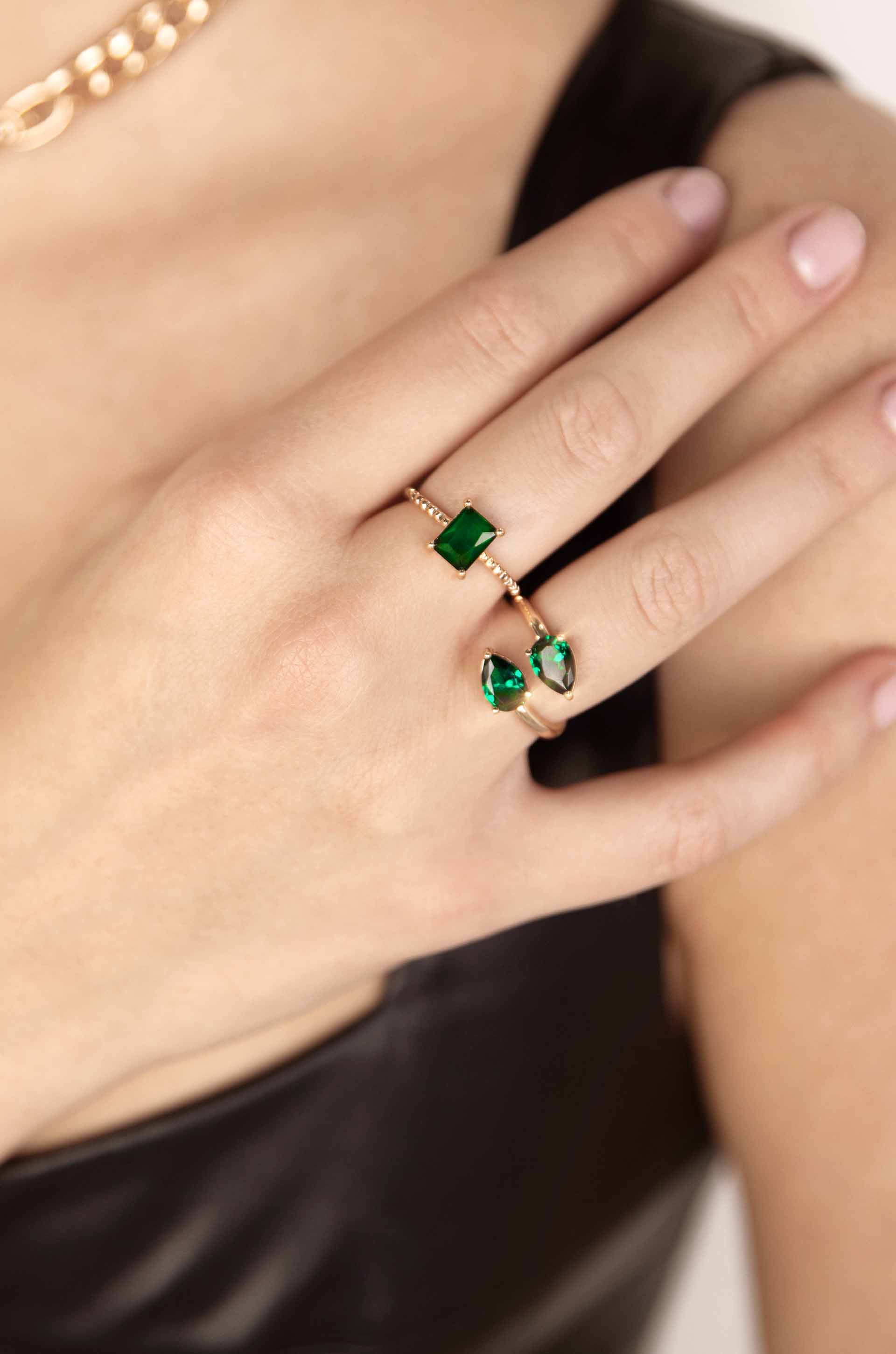 Crystal Teardrop Wrap Ring - Image 9