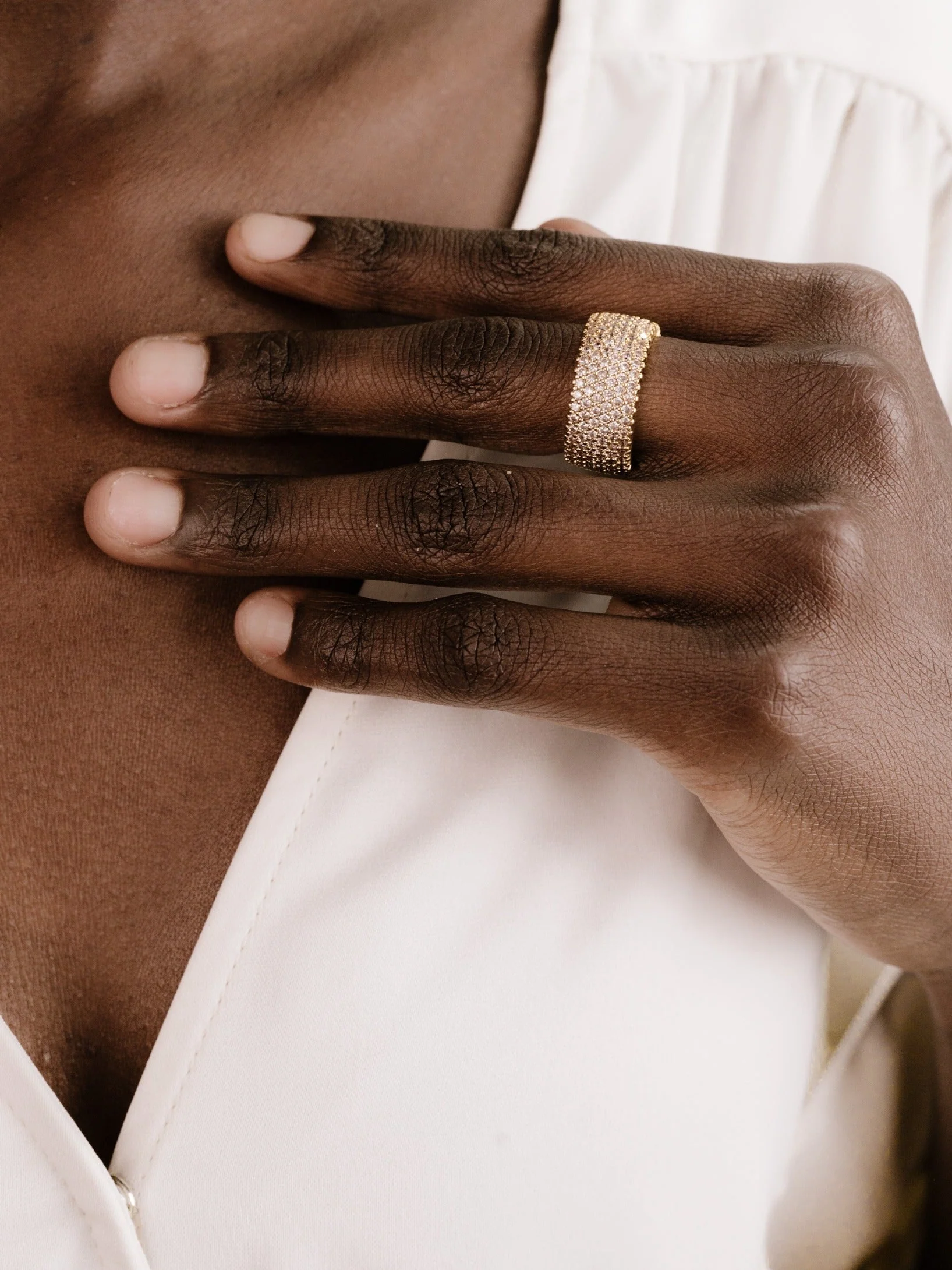 Crystal Thick Band Ring - Image 4