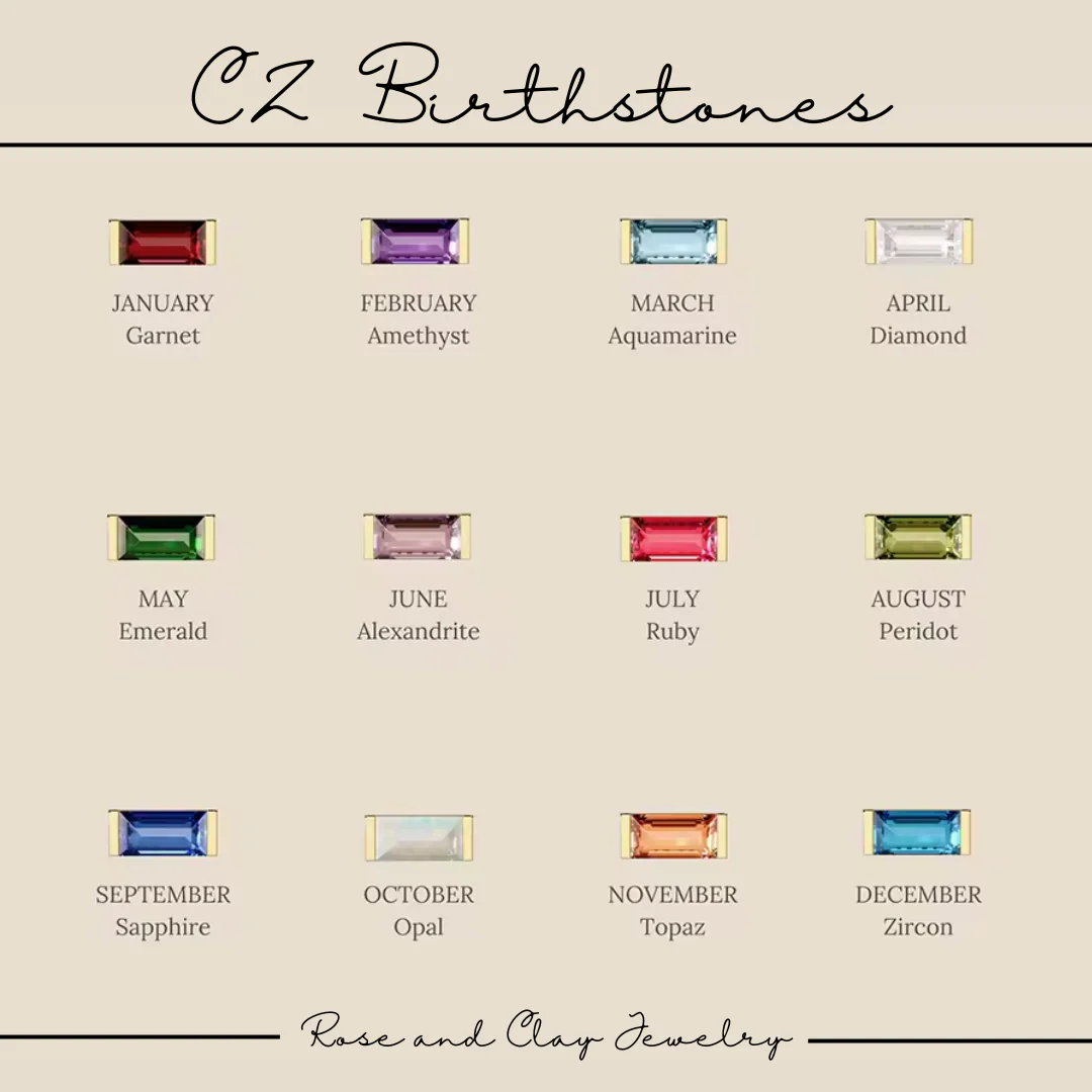 CZ Birthstone Necklace in Gold - Image 4