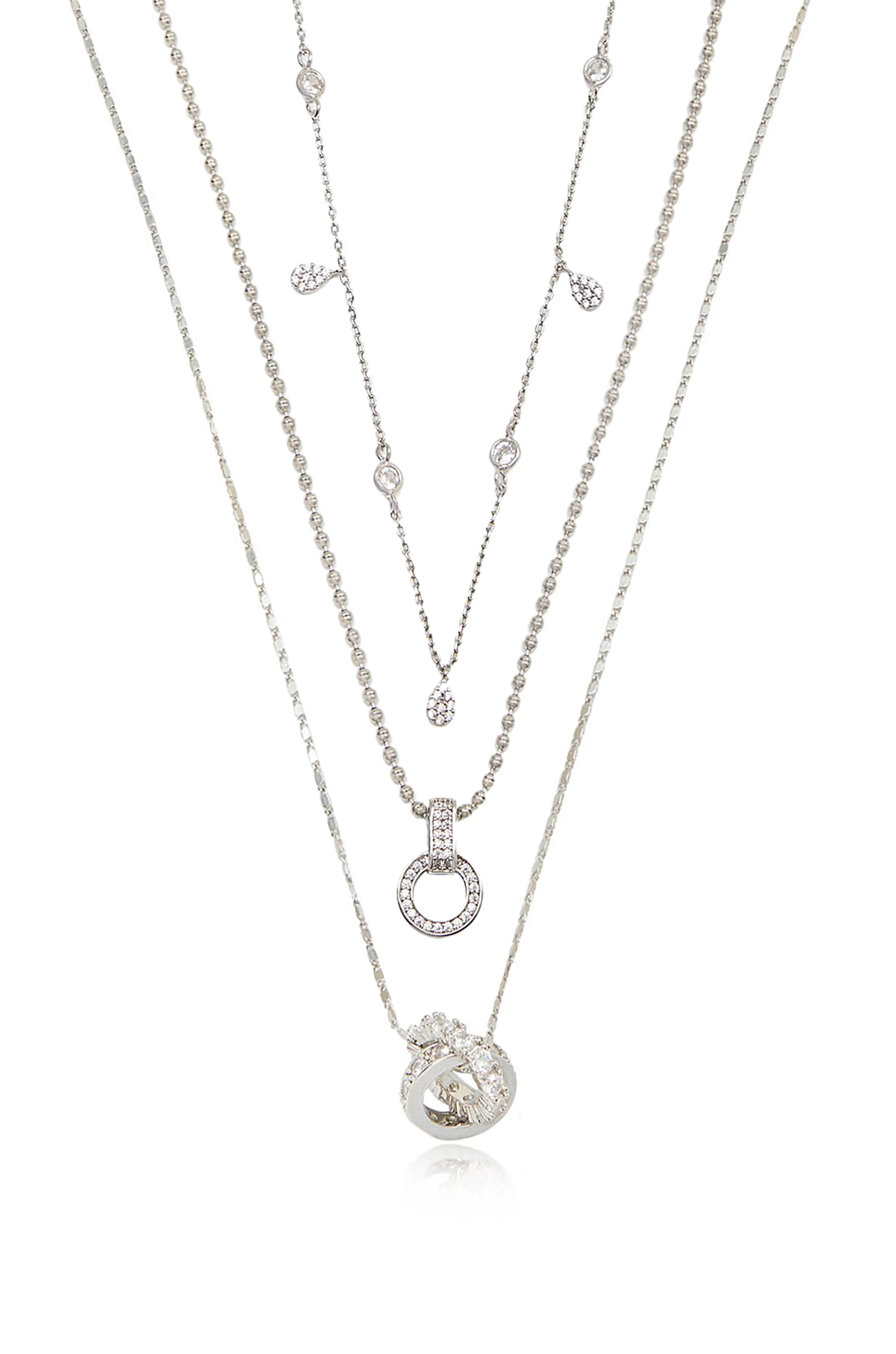 Dainty Crystal Trio Necklace Set - Image 4