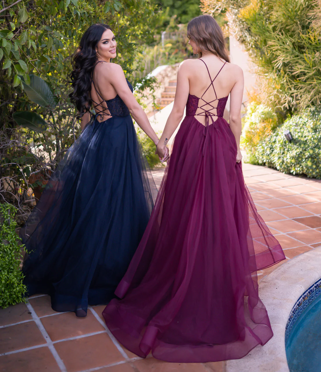 Dani Gown - Navy - Tulle A-Line Lace Dress - Image 6
