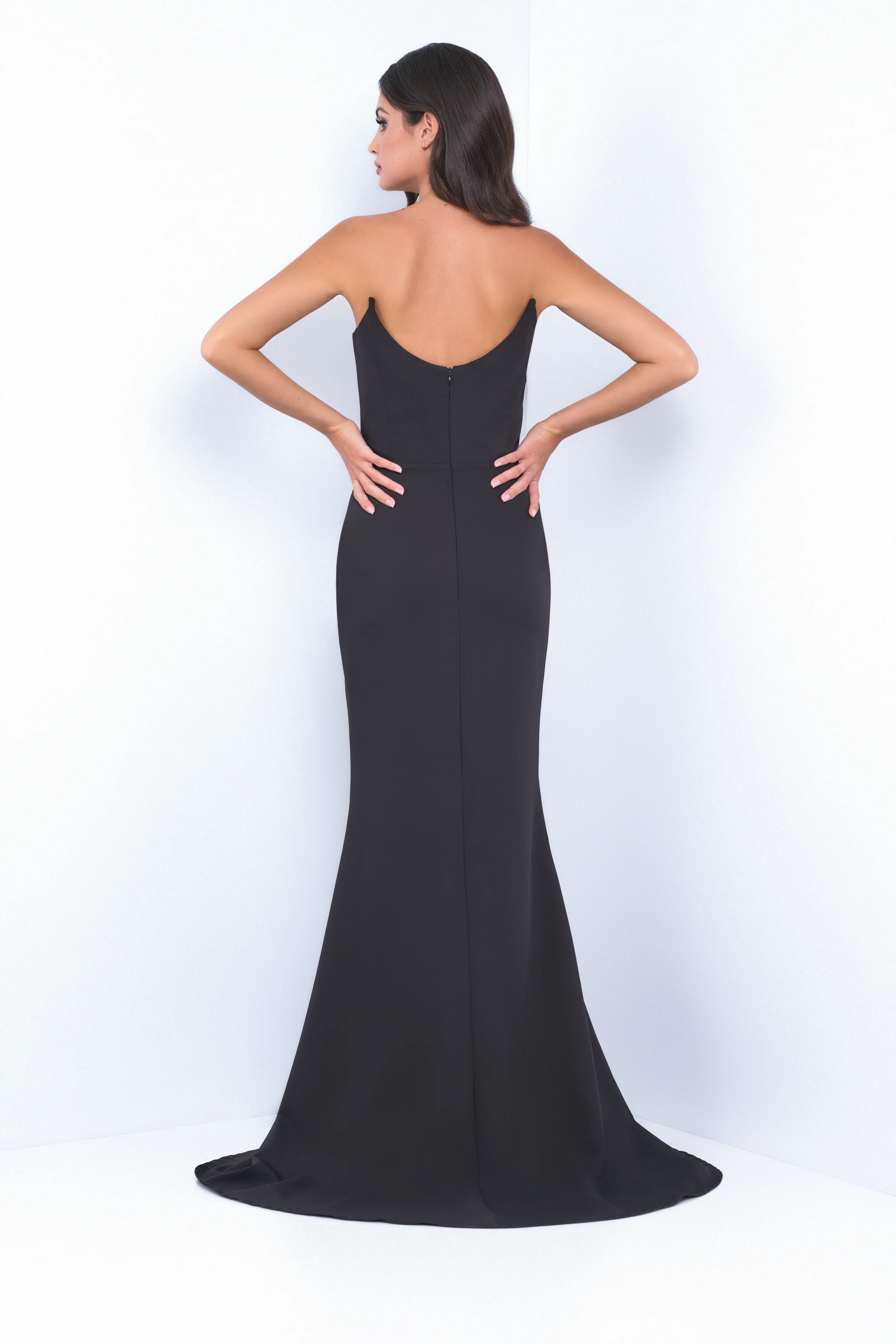 Daris Gown - Black - Cat-Eye Scoop Neckline Dress - Image 7