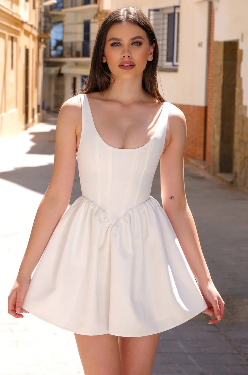 Darling Mini Dress - White - Image 2