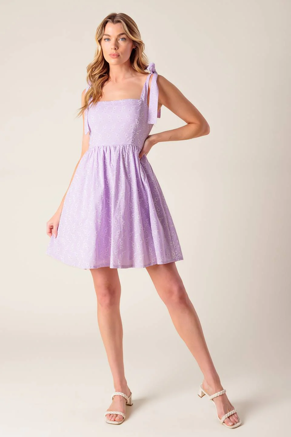 DATE TO REMEMBER MINI DRESS - LAVENDER - Image 3