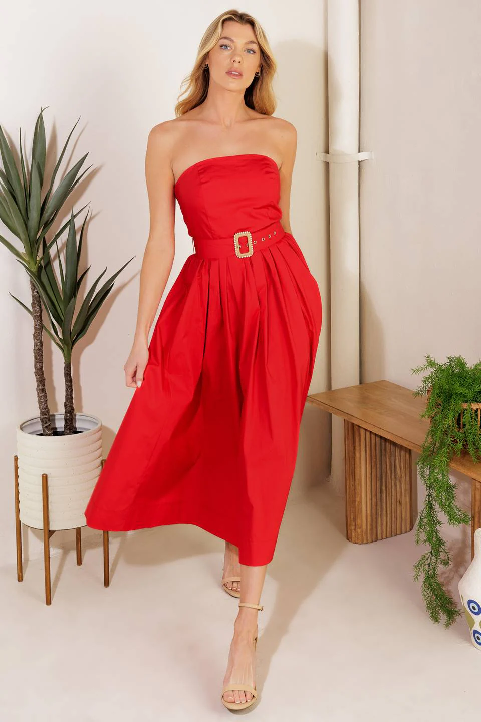 DAYS THAT FADE WOVEN MIDI DRESS - Image 3