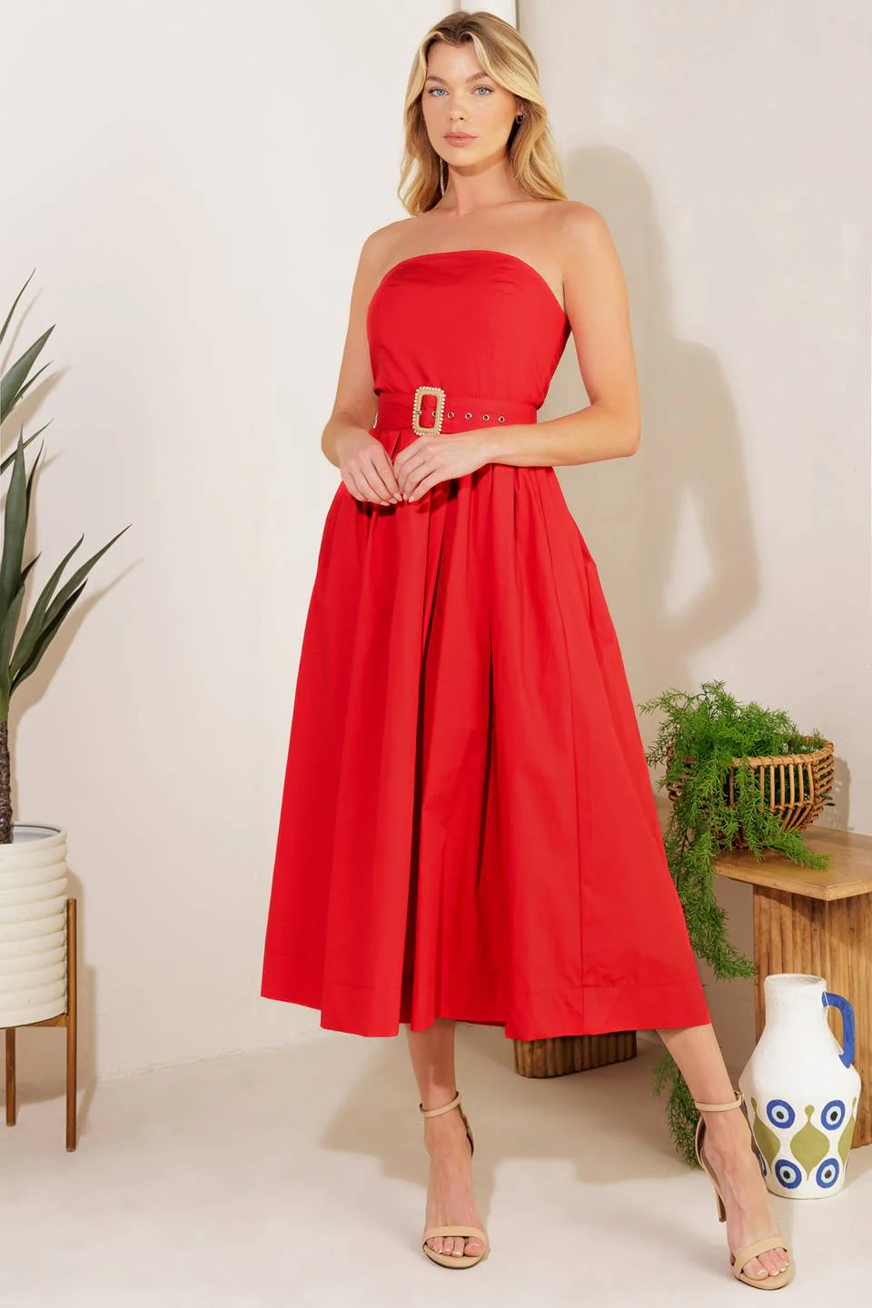 DAYS THAT FADE WOVEN MIDI DRESS - Image 4