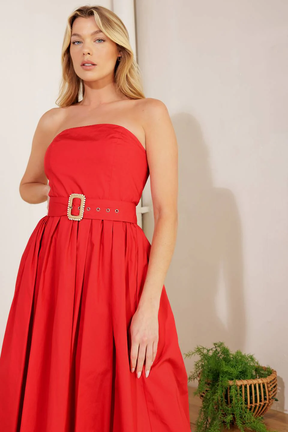 DAYS THAT FADE WOVEN MIDI DRESS - Image 5