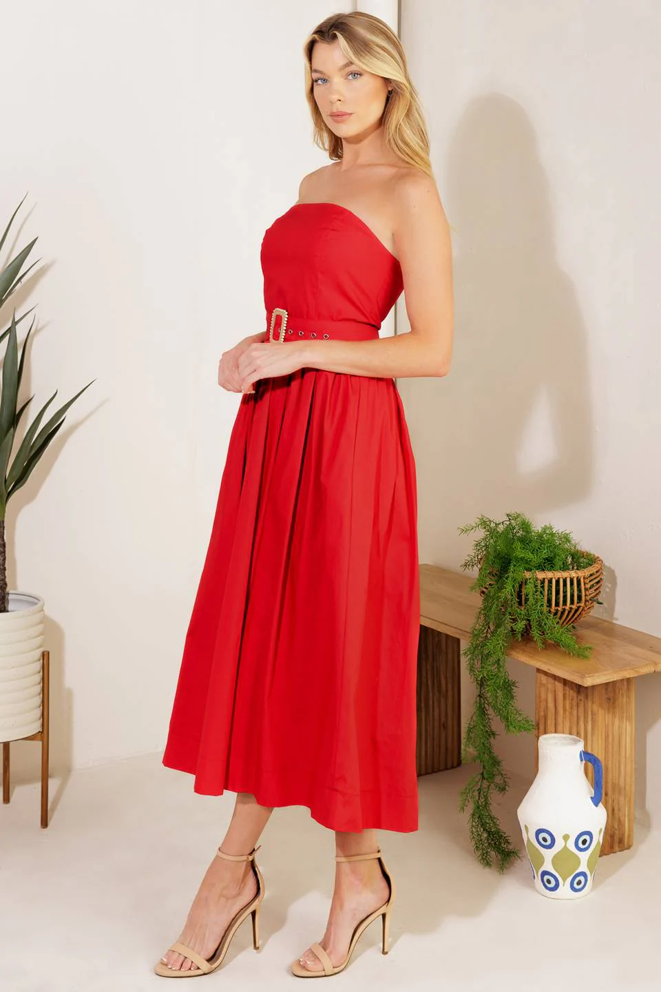 DAYS THAT FADE WOVEN MIDI DRESS - Image 6