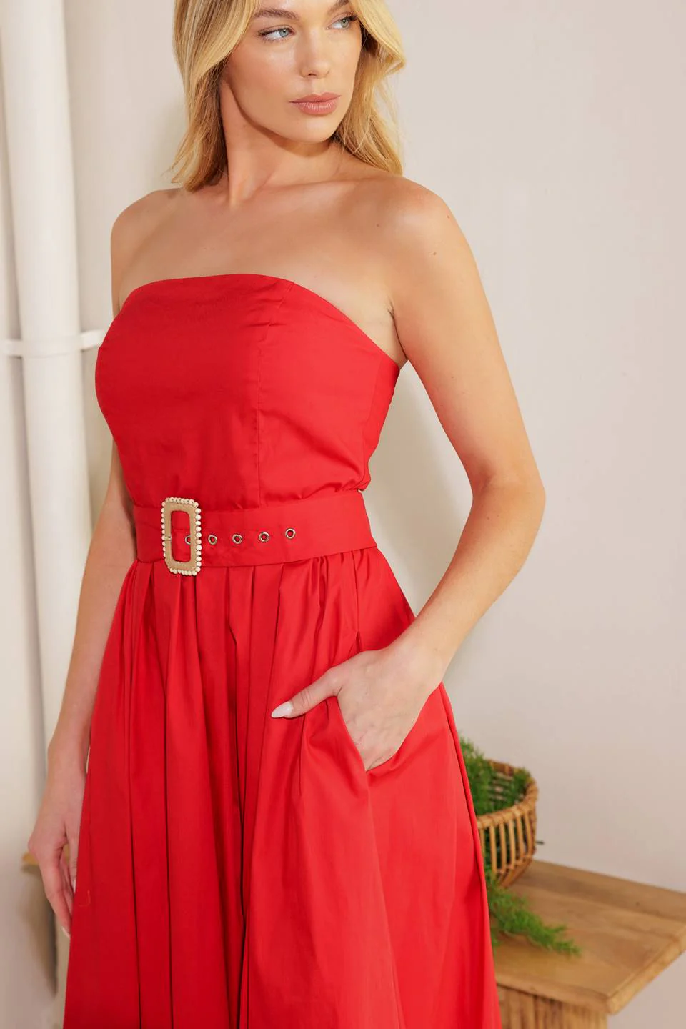 DAYS THAT FADE WOVEN MIDI DRESS - Image 7