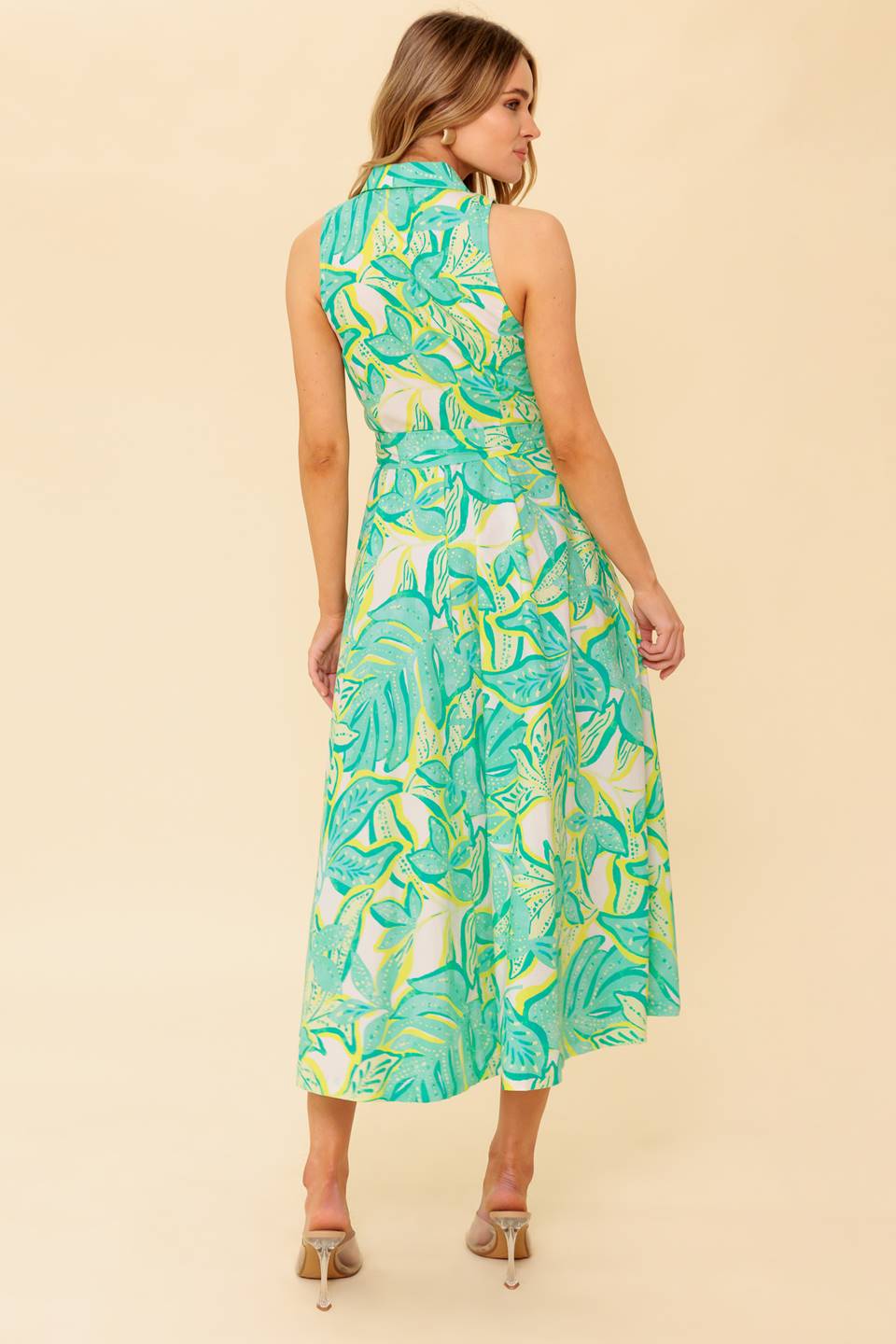 DAYS WITH YOU MIDI SHIRT DRESS - GREEN - Image 2