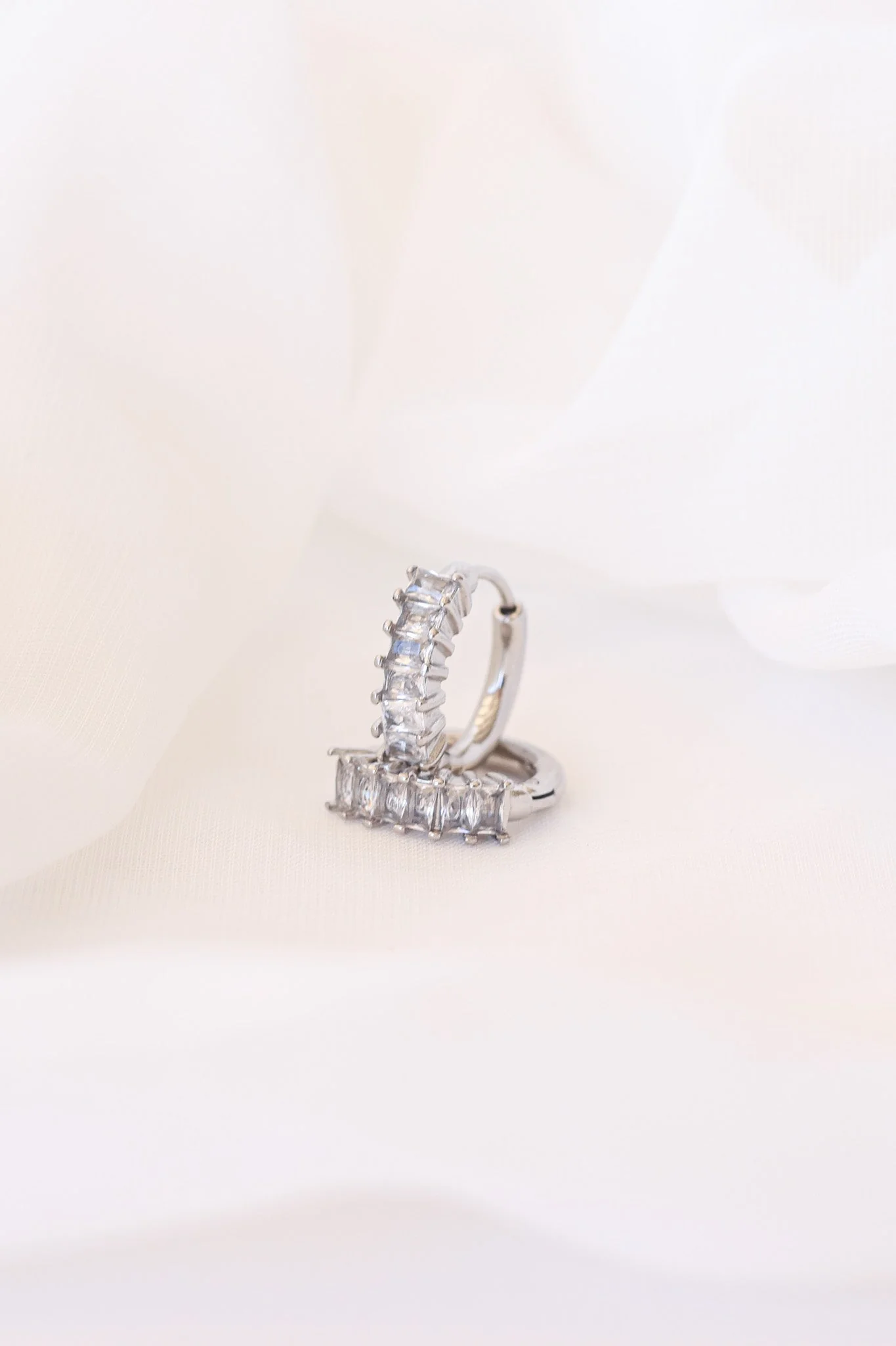 Crystal Diamond Hoop Earrings - Image 3