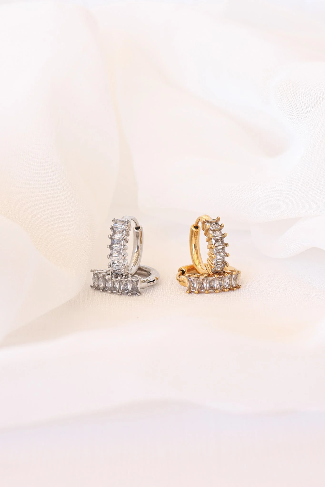 Crystal Diamond Hoop Earrings - Image 5