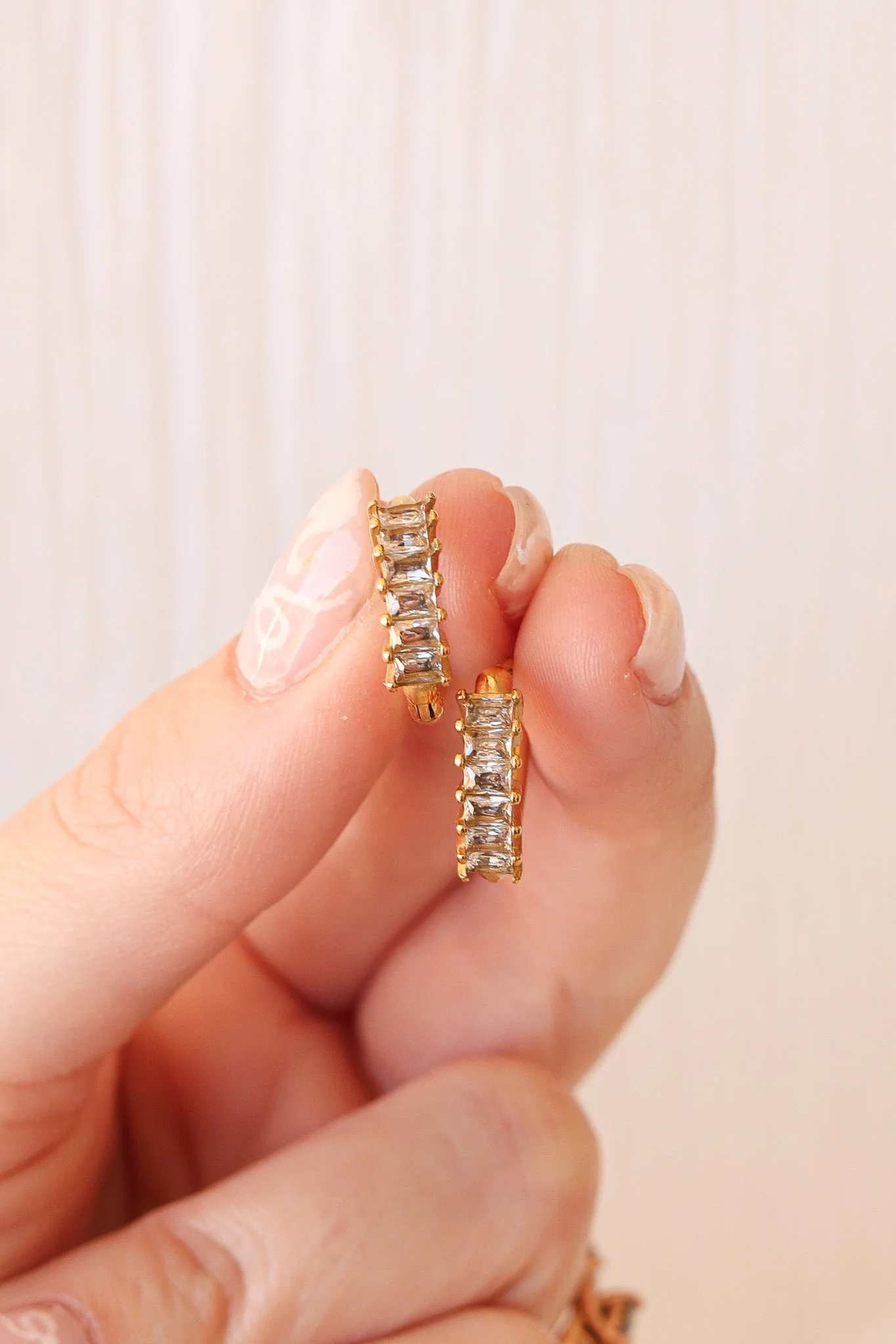 Crystal Diamond Hoop Earrings - Image 6