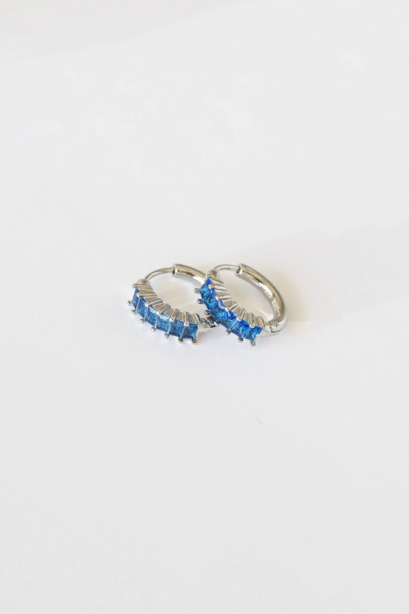 Diamond Hoop Earring in Blue - Image 11