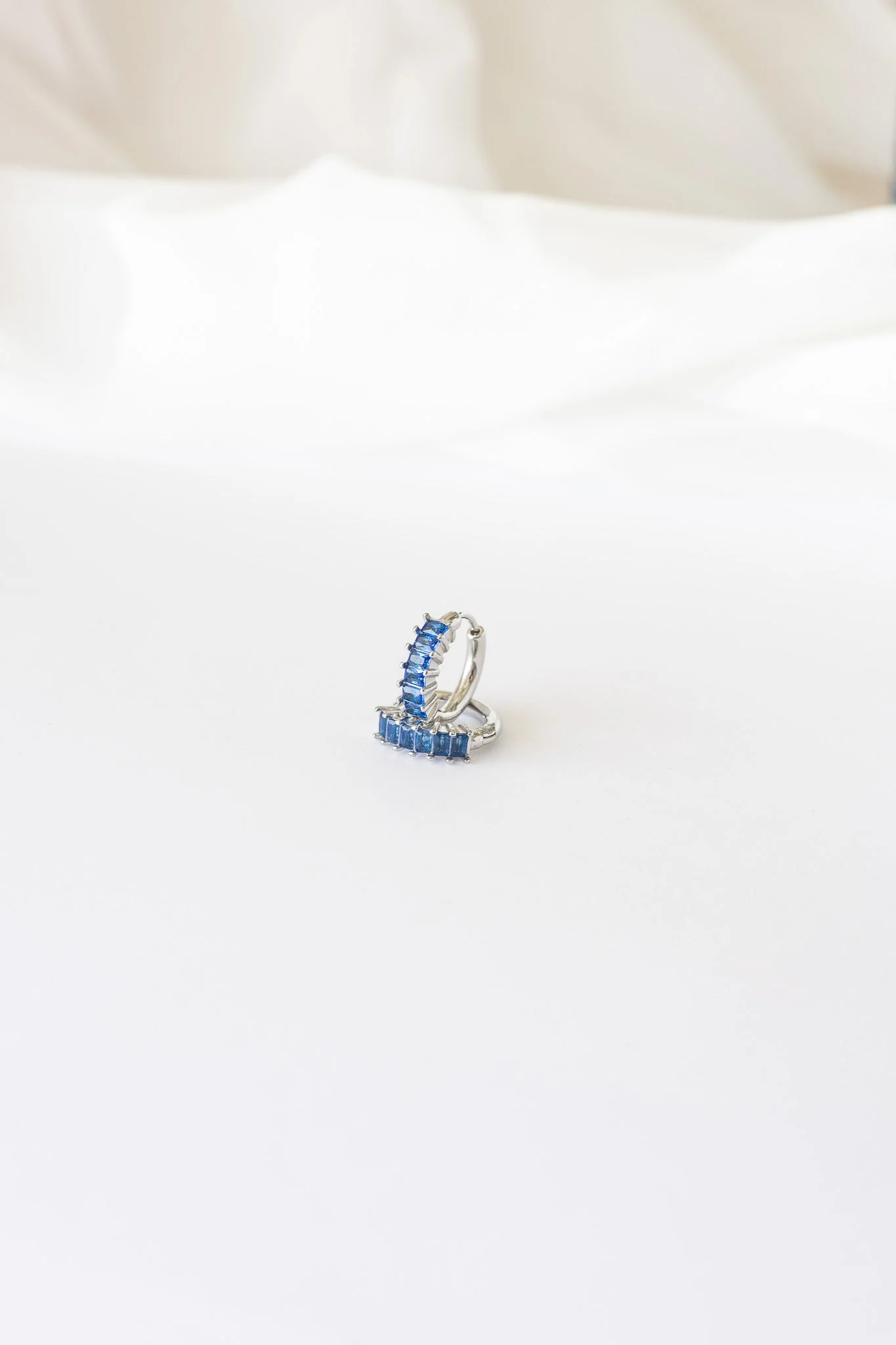 Diamond Hoop Earring in Blue - Image 17