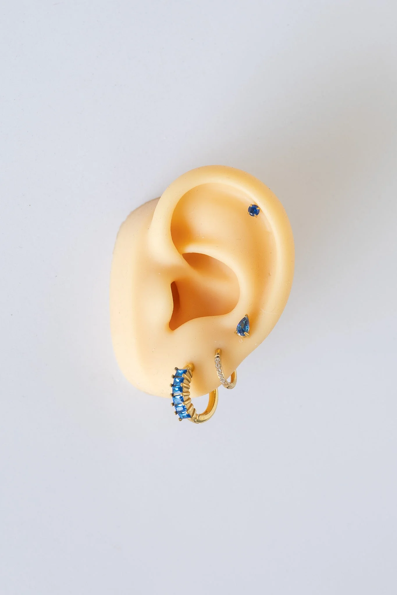 Diamond Hoop Earring in Blue - Image 8