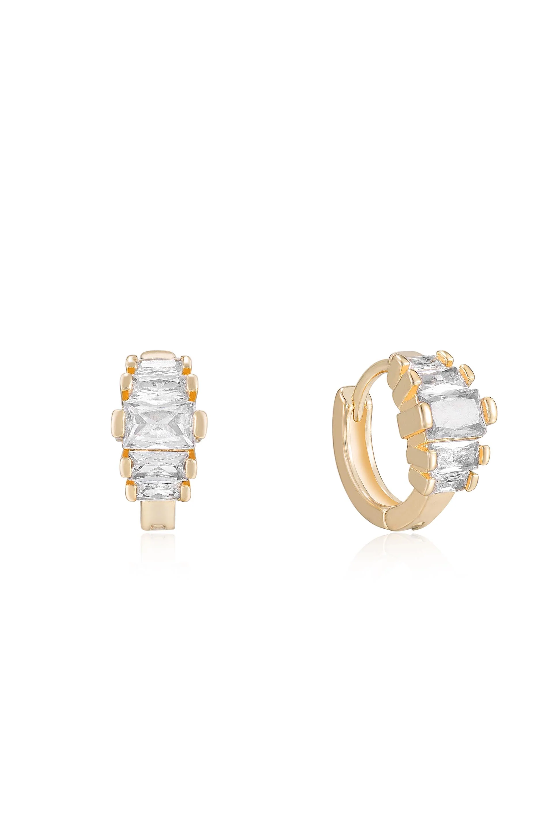 Crystal Diamond Shine Mini Hoop Earrings - Image 2
