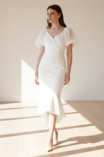 Diana Midi Dress - White - Image 3