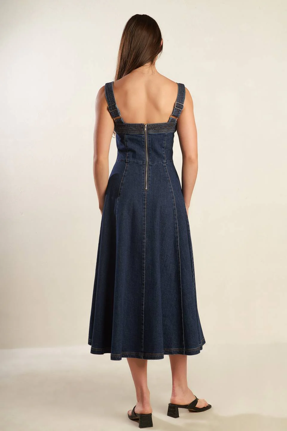 DOMINIQUE DARK DENIM MIDI DRESS - Image 5