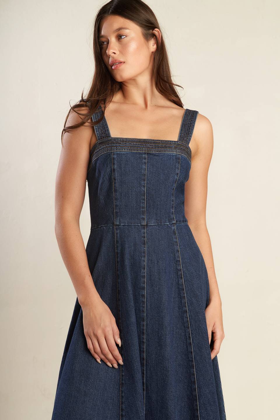 DOMINIQUE DARK DENIM MIDI DRESS - Image 7