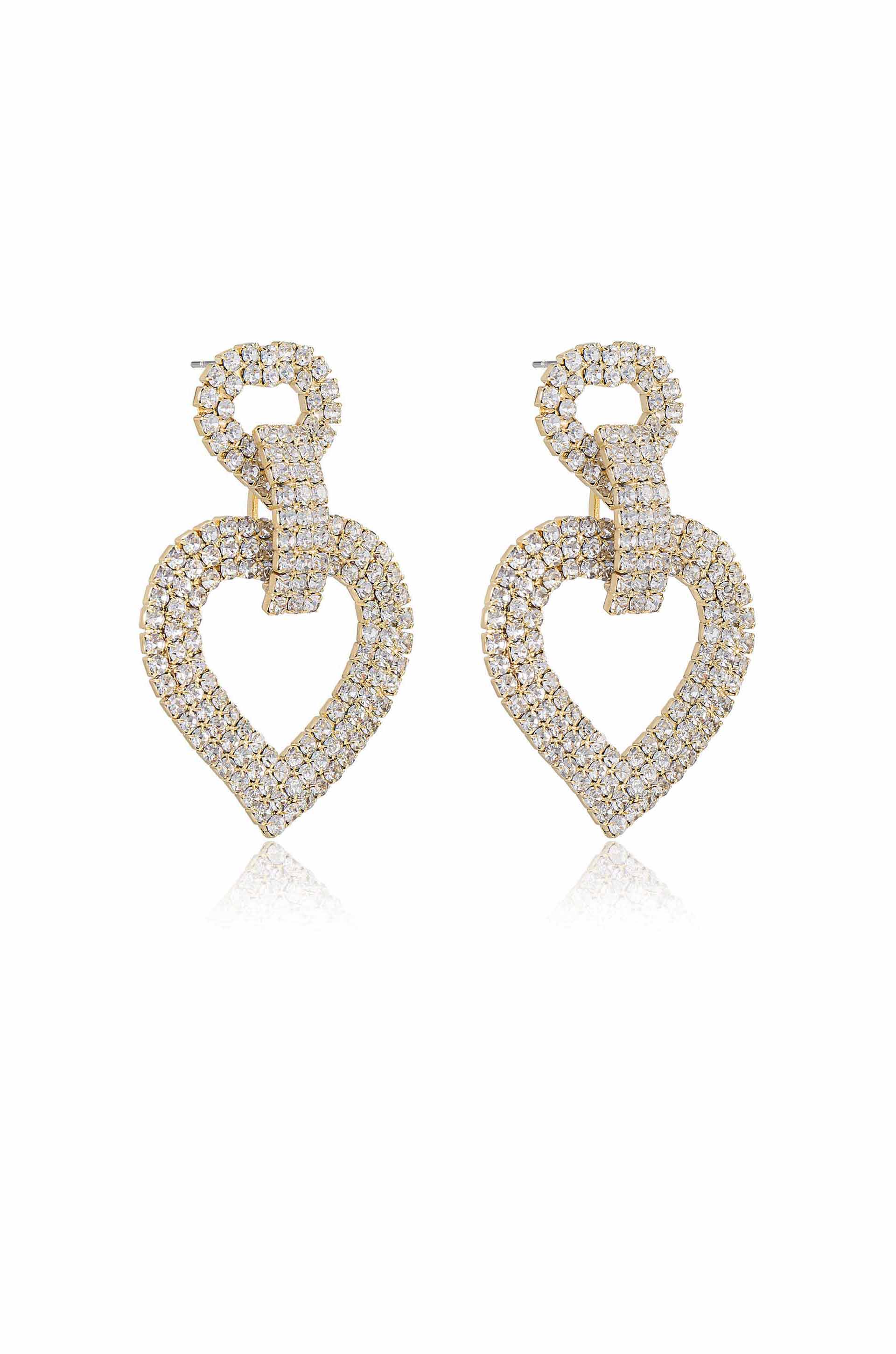 Dove Drop Heart Crystal Earrings - Image 3