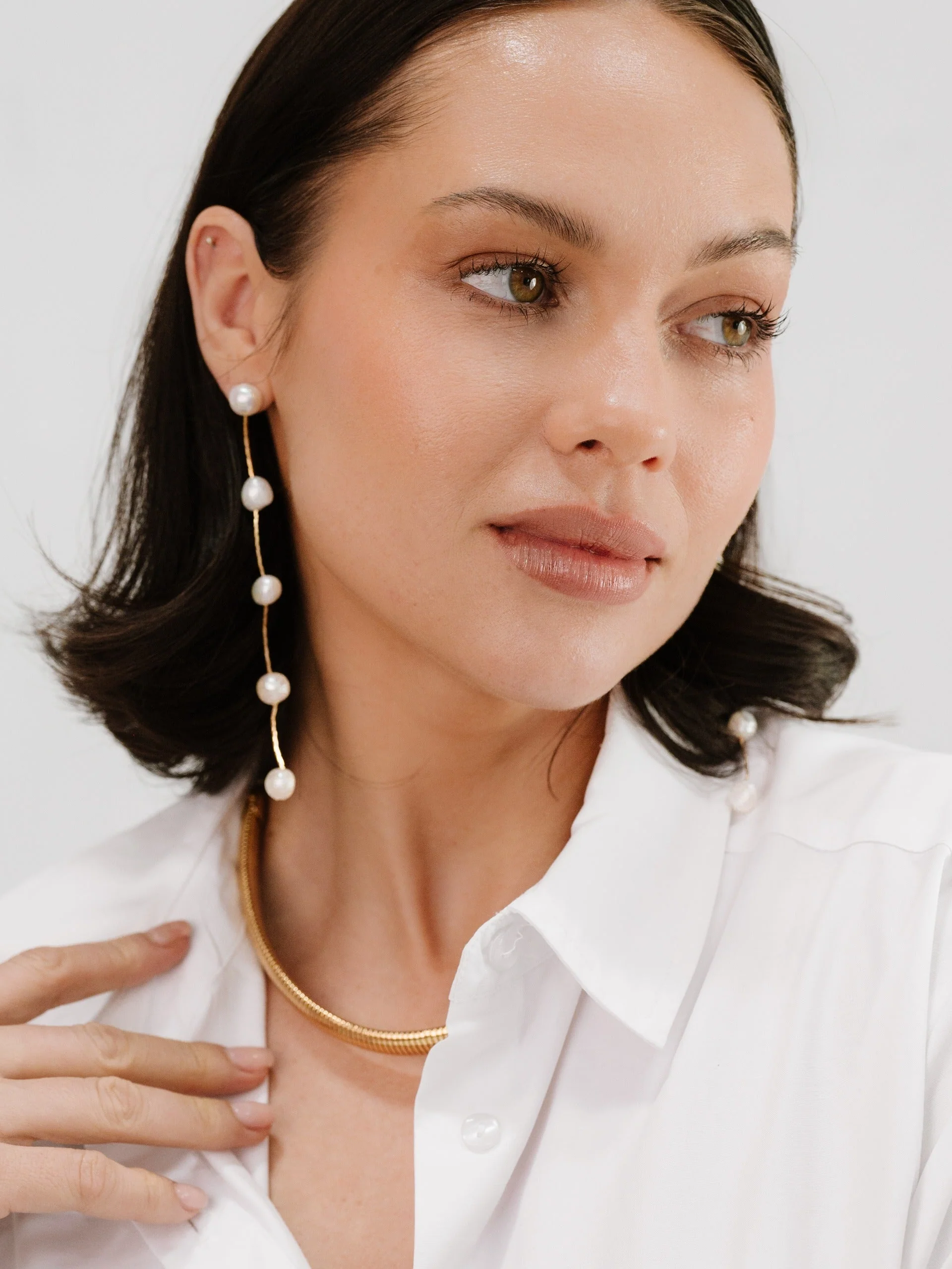 Dripping Pearl Delicate Drop Earrings - Image 10