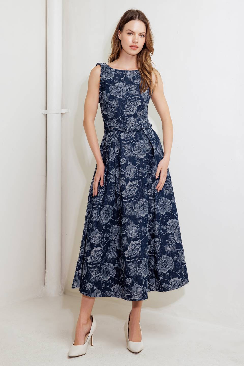 ROSE DENIM MIDI DRESS - Image 3