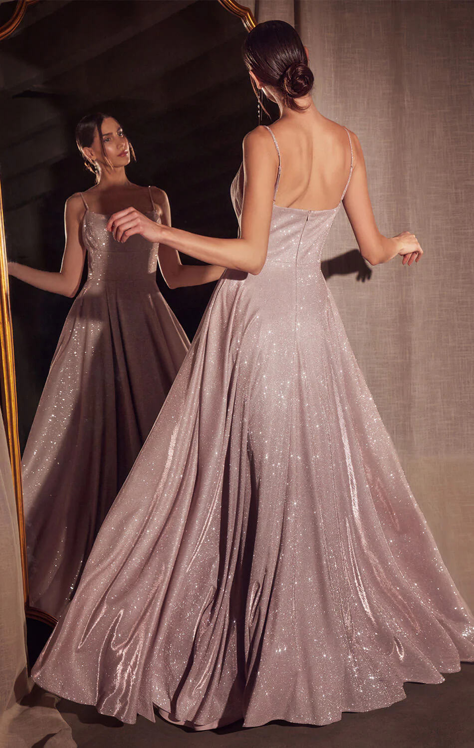 Eileen Gown - Elegant Glittery Drape Formal Dress - Image 9