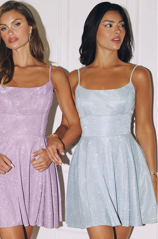 EILEEN MINI DRESS - GLITTER DRAPE A-LINE MINI DRESS - Image 11