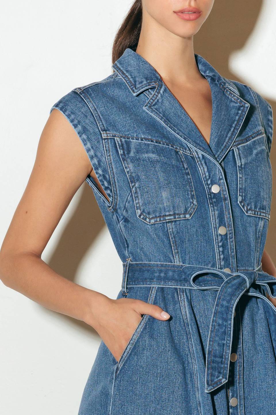 Ellery Washed Denim Midi Shirt Dress - FINAL SALE - Image 5