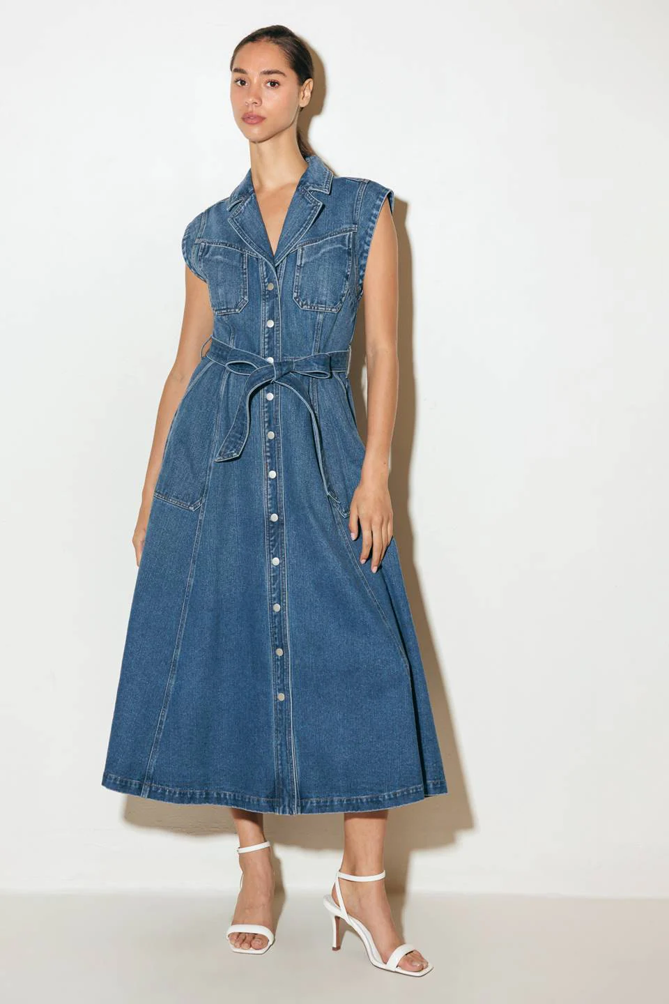 Ellery Washed Denim Midi Shirt Dress - FINAL SALE - Image 7