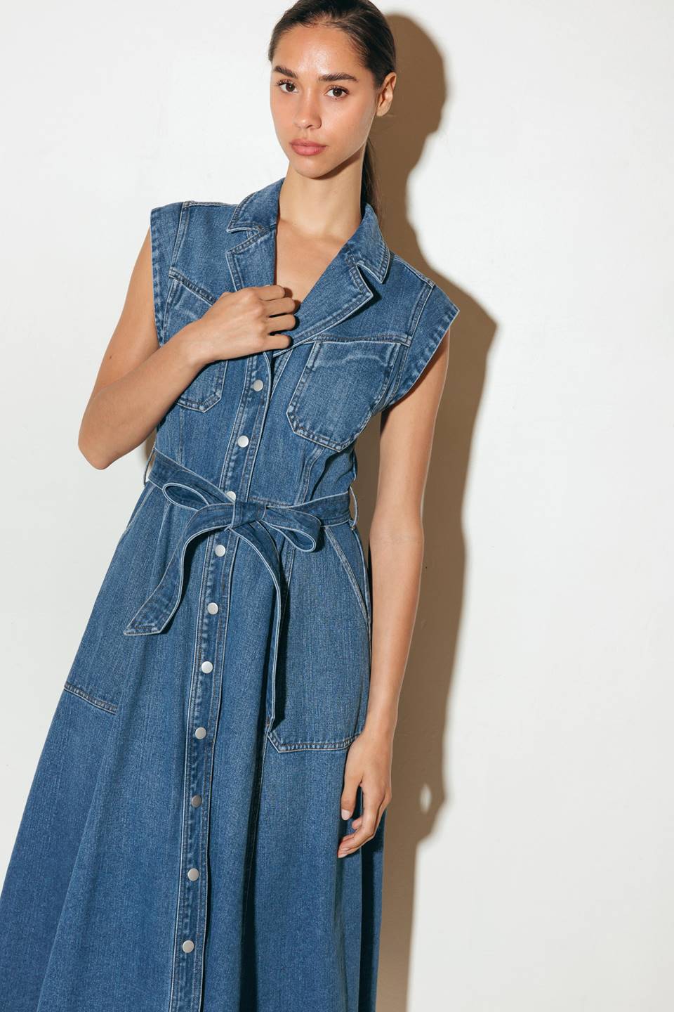 Ellery Washed Denim Midi Shirt Dress - FINAL SALE - Image 8