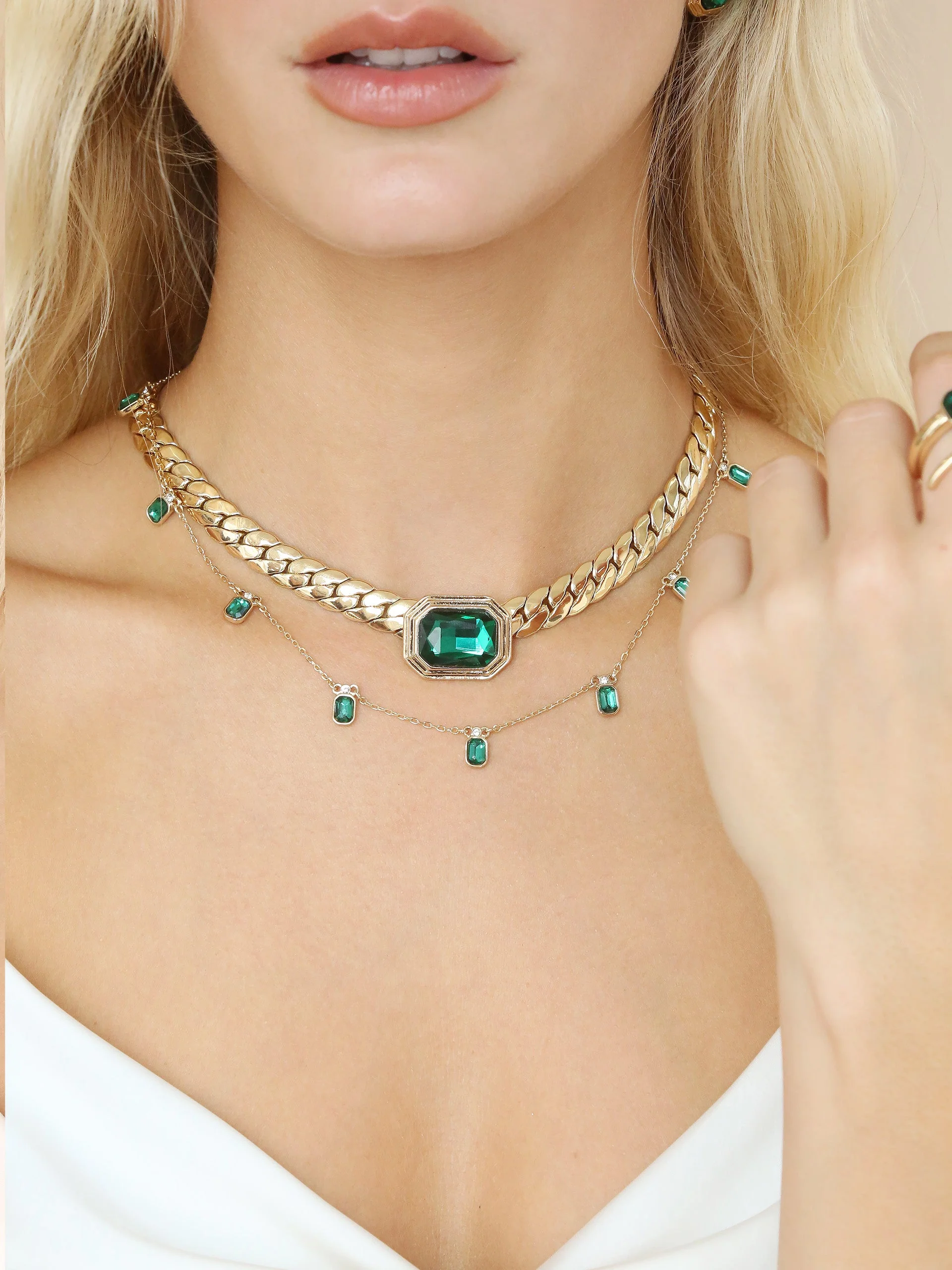 Deco Crystal Charm Necklace - Image 6