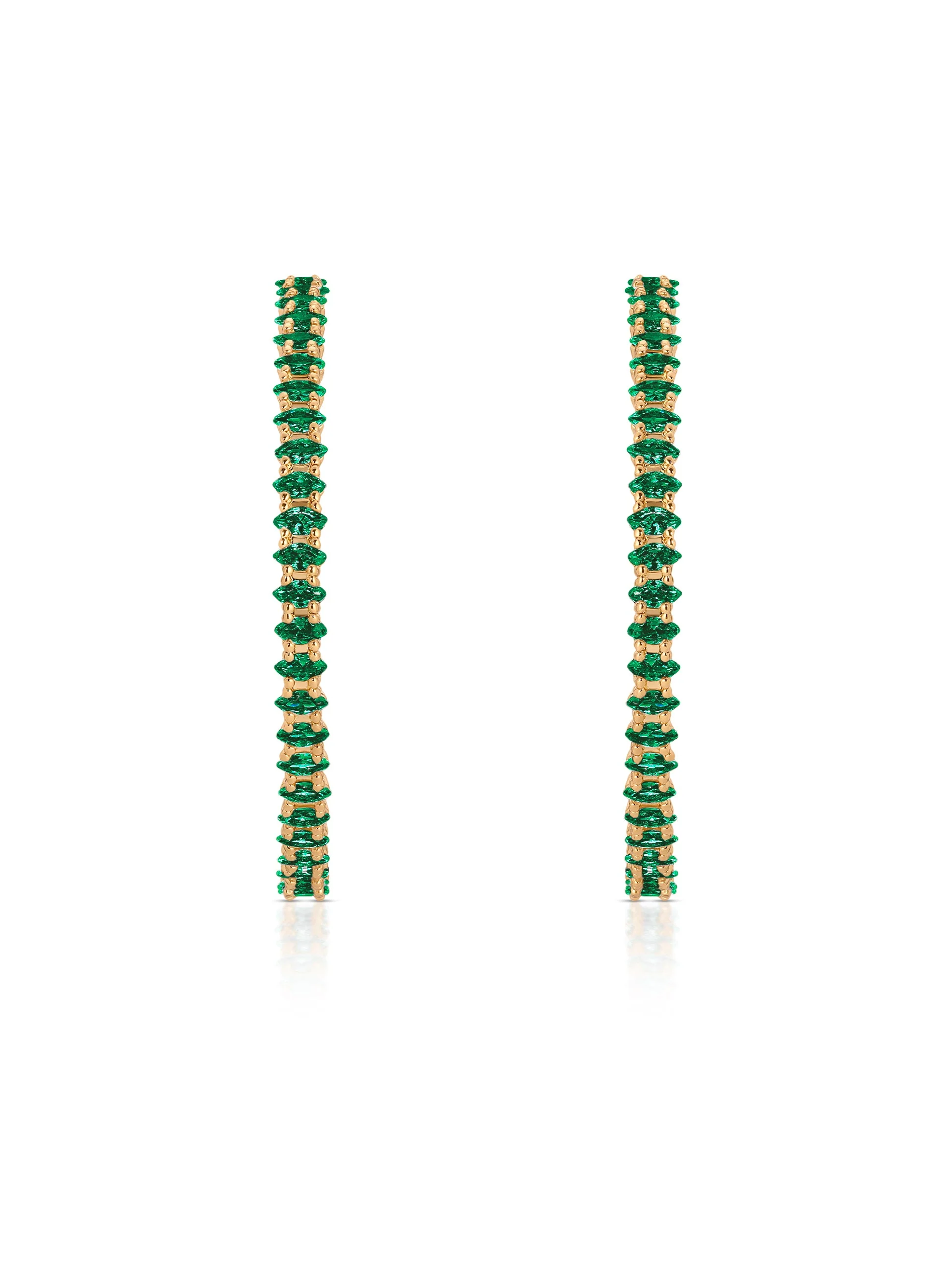 Emerald Crystal Marquise Hoops - Image 4